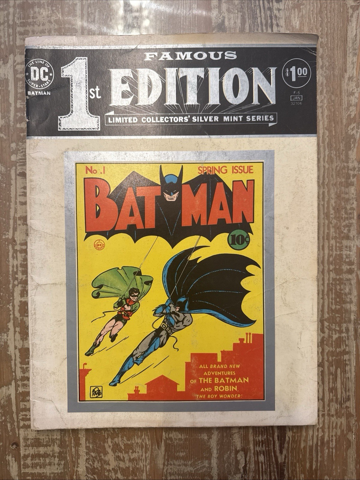 BATMAN FAMOUS 1ST EDITION: LIMITED COLLECTORS SILVER MINT SERIES 1975 F-5Jan. BATMAN FAMOUS 1ST EDITION: LIMITED COLLECTORS SILVER MINT SERIES 1975 F-5Jan.