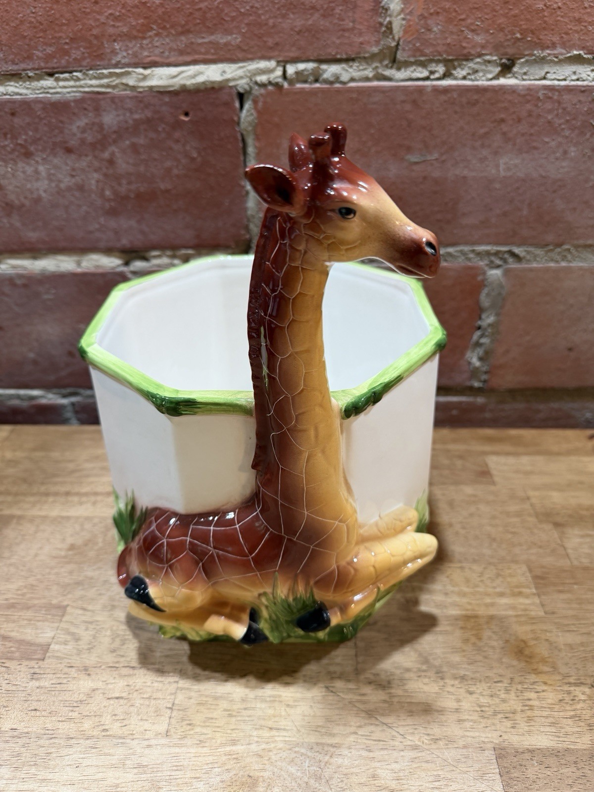 Vintage Grosselle Giraffe Cache Planter Made In Italy Ceramic MCM Jungle