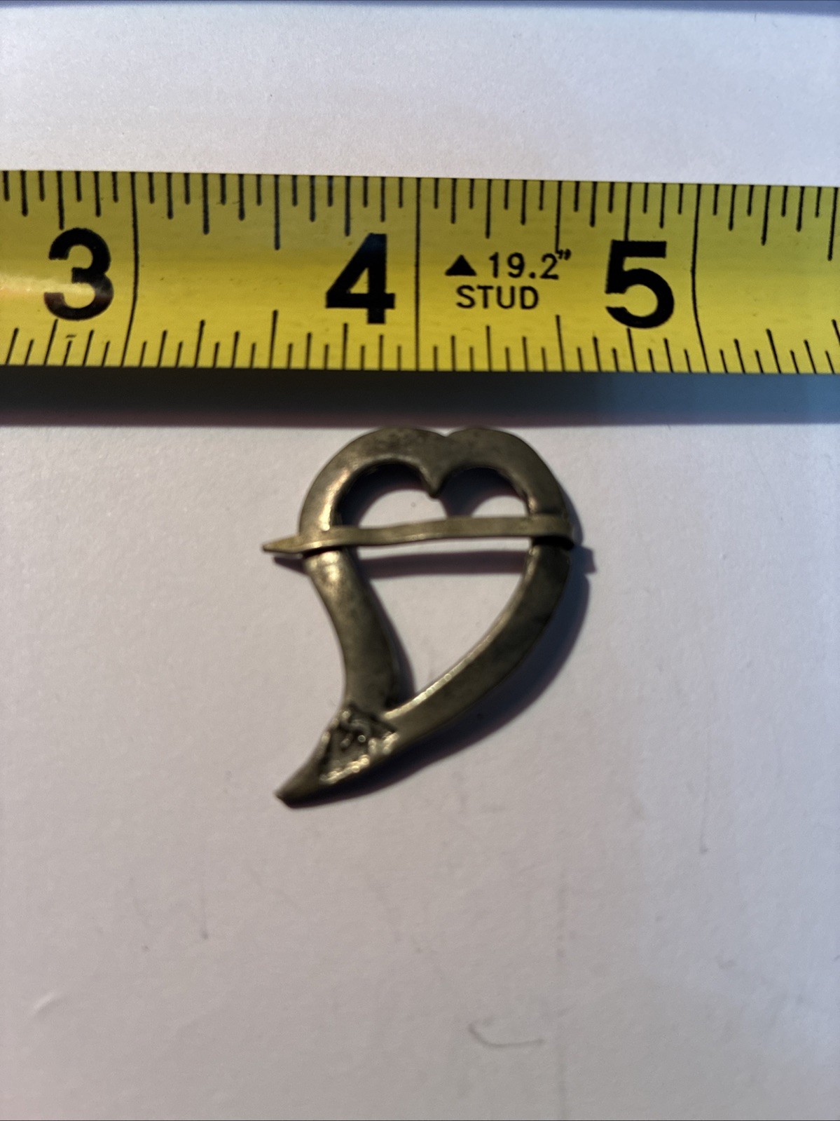 Trade Silver Weeping Heart Rare Stamped Old Worn Used 