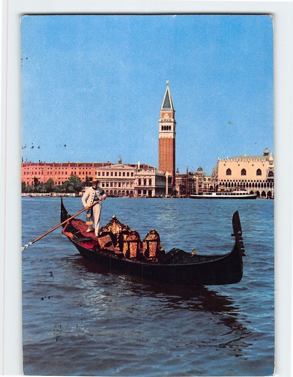 Postcard St. Marcus Dock & Gondola Venice Italy