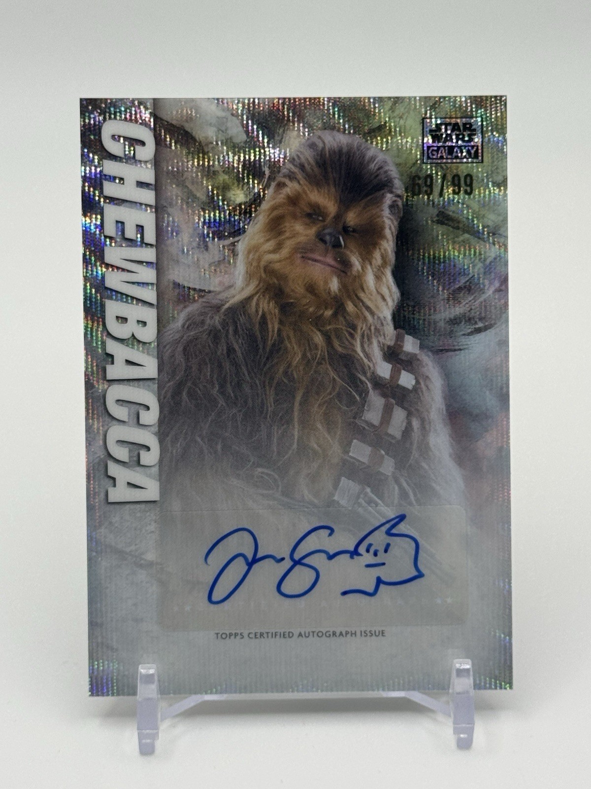 2026 Topps Star Wars Galaxy Joonas Suotamo as Chewbacca Wave Autograph 69/99