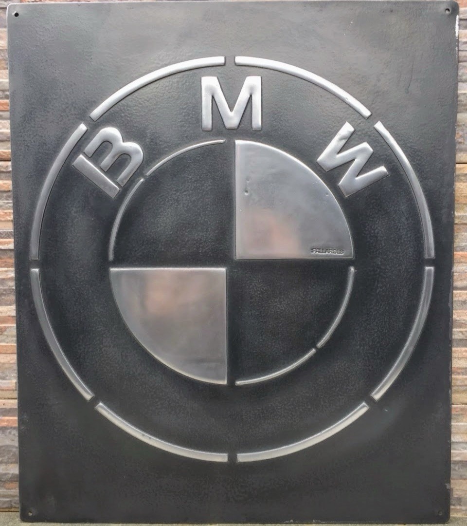 BMW Vintage Steel Garage Sign 20x24 Handmade Aluminum Relief
