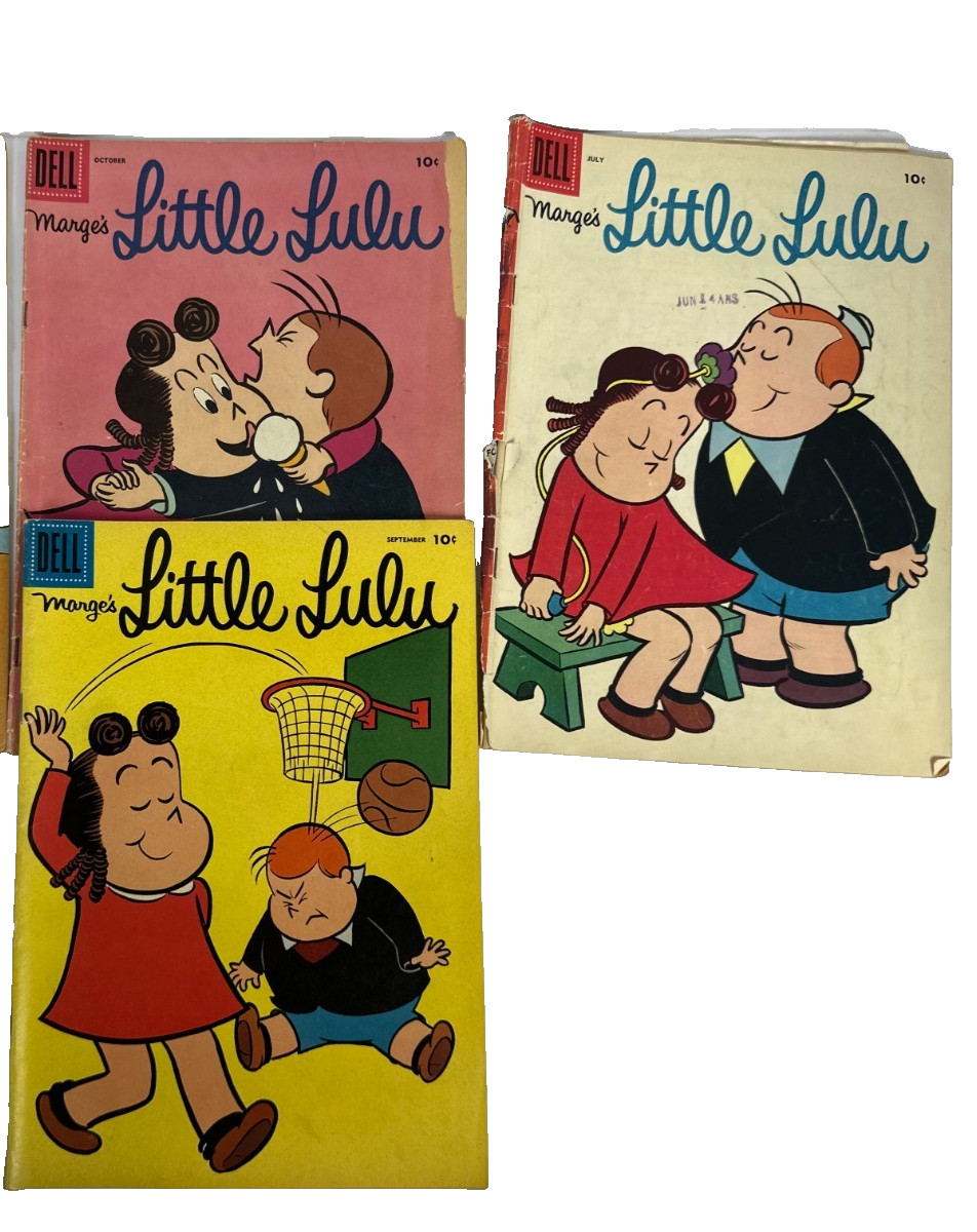 Lot of 3 Vintage Marge\'s Little Lulu Dell Comics (1955-1956) Issues 87 88 97 10c