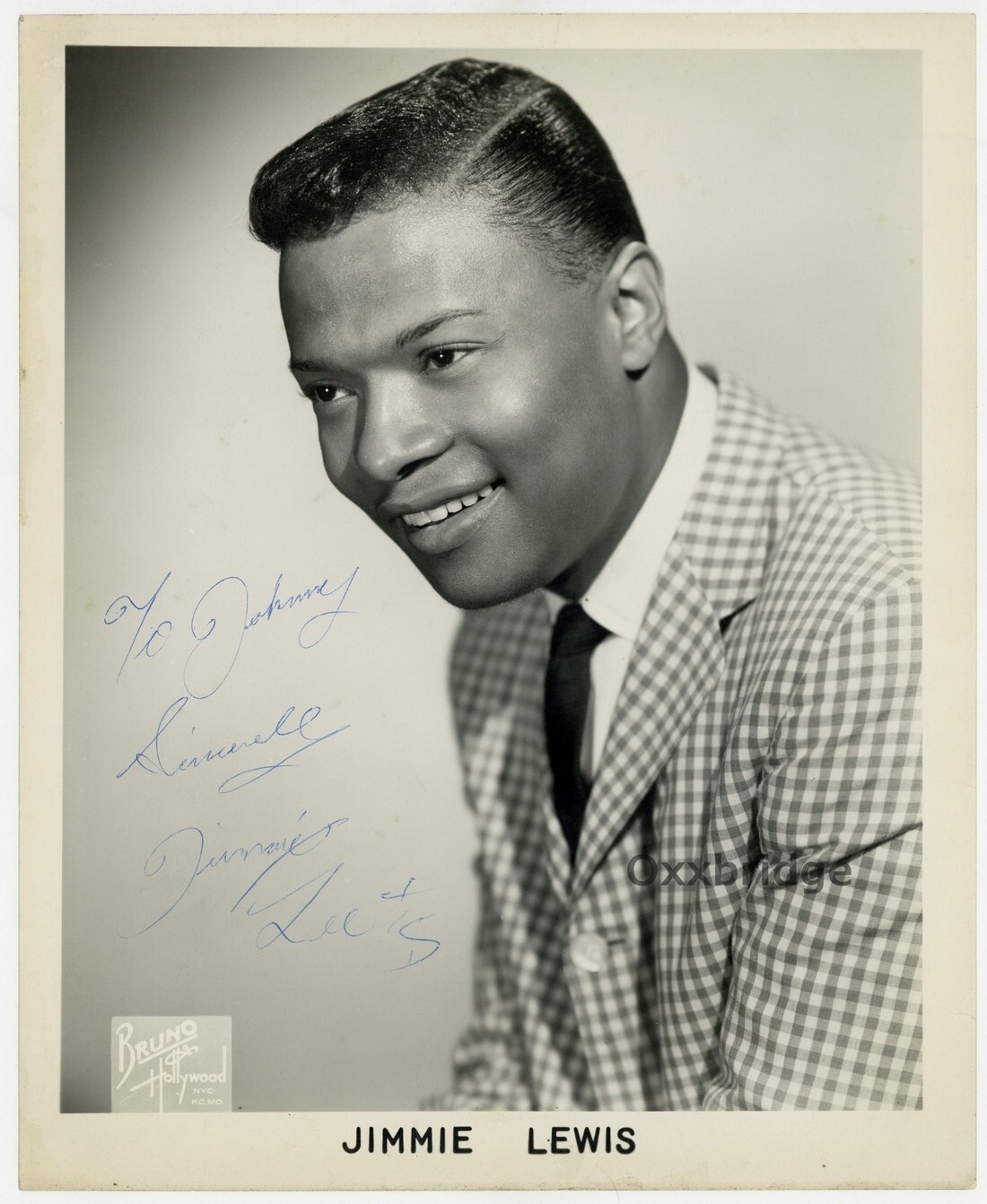Jimmie Lewis 1960 Doo Wop Singer 8x10 Signed Photo Black Northern Soul Tamla Ivy