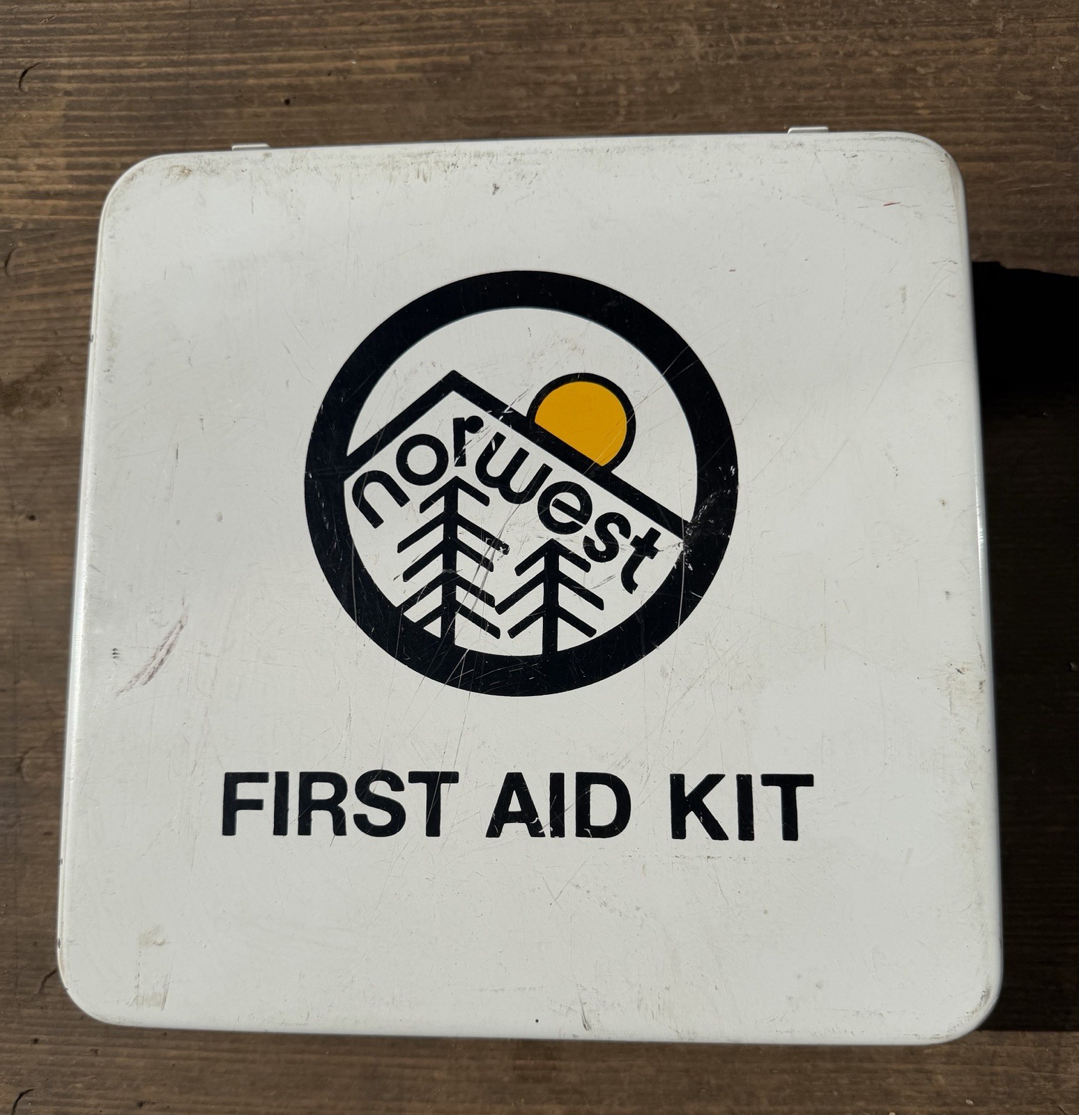 Vintage Norwest First Aid Kit.  Metal Case With Multiple Bandages And Gauze Pckg