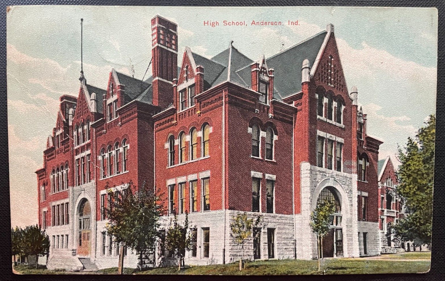 Vintage Postcard 1916 High School (later Central Jr. High), Anderson, Indiana IN Vintage Postcard 1916 High School (later Central Jr. High), Anderson, Indiana IN