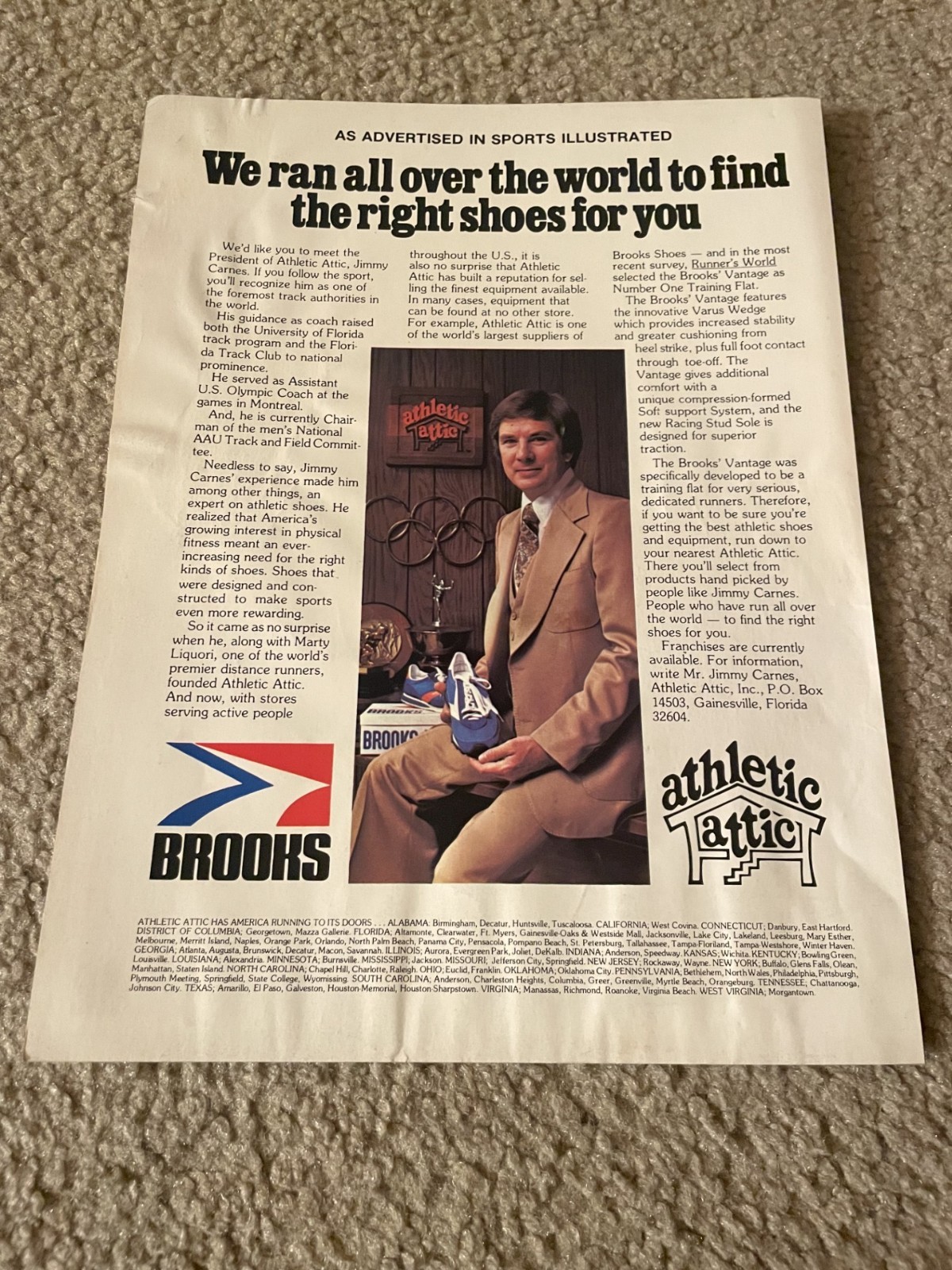 Vintage 1978 BROOKS VANTAGE Running Shoes NB Poster Print Ad ATHLETIC ATTIC '70s Vintage 1978 BROOKS VANTAGE Running Shoes NB Poster Print Ad ATHLETIC ATTIC '70s