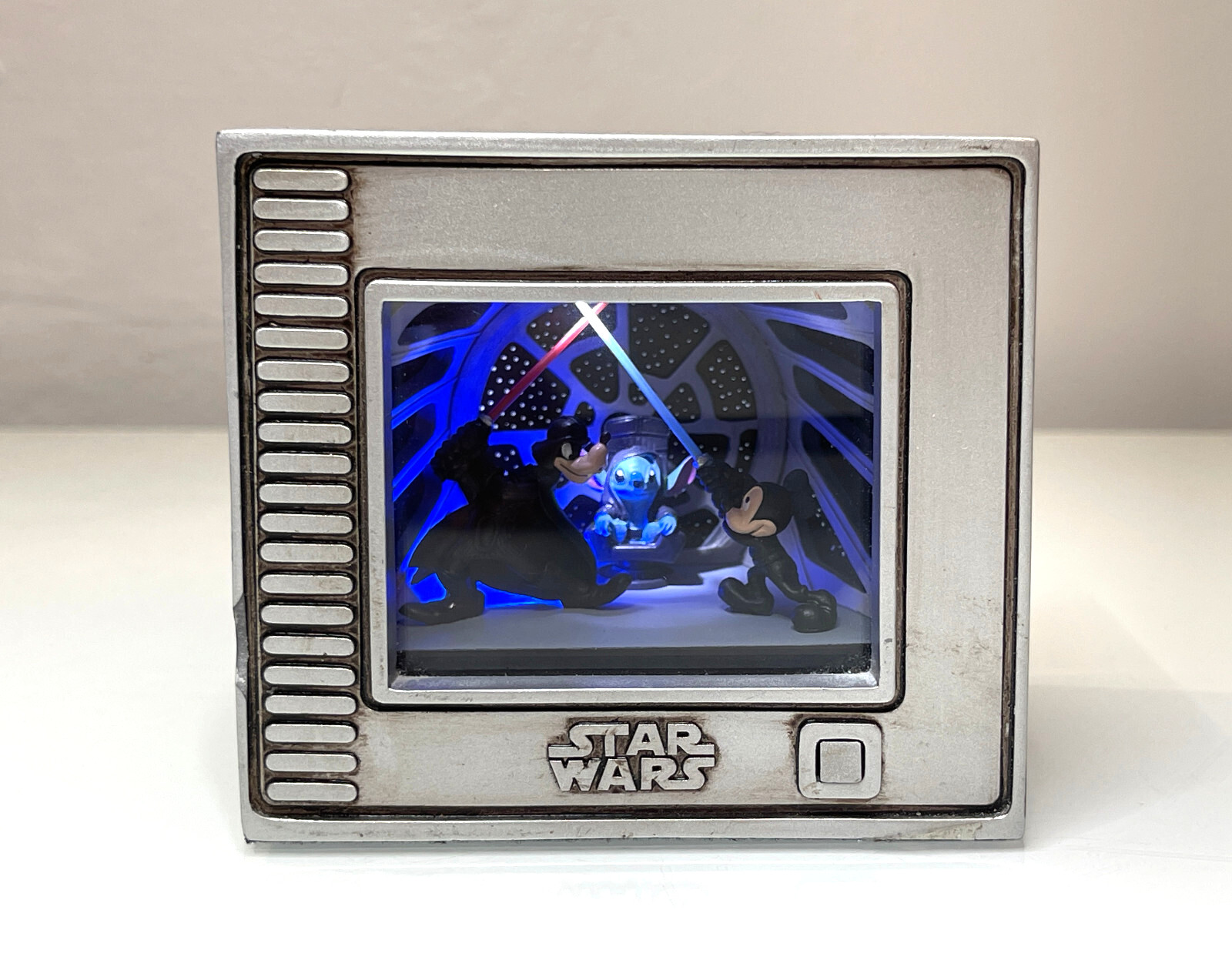 Olszewski Gallery Of Light Star Wars Jedi Mickey Vs Darth Goofy Stitch Rare