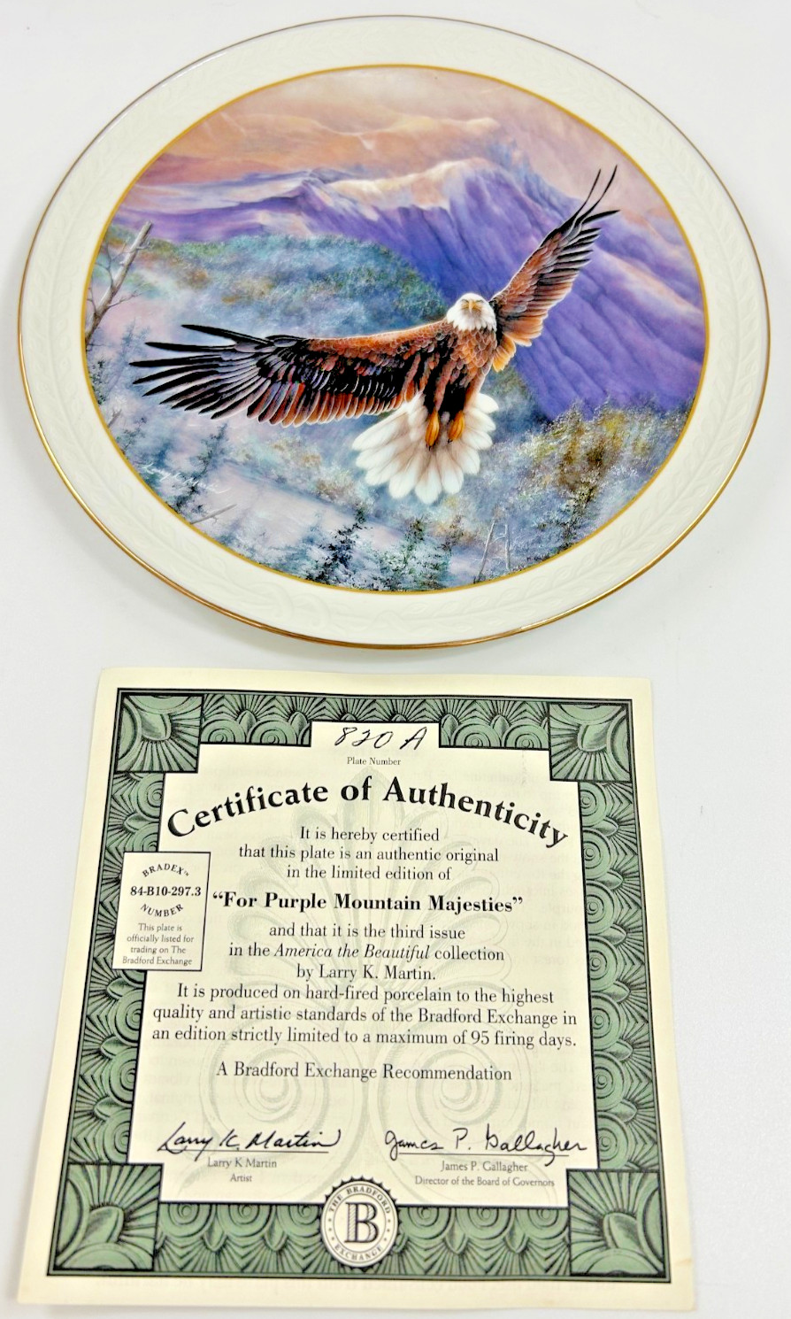 🔥🔥AMERICA THE BEAUTIFUL EAGLE PLATE \'\' FOR PURPLE MOUNTAIN MAJESTIES\ 🔥🔥AMERICA THE BEAUTIFUL EAGLE PLATE \'\' FOR PURPLE MOUNTAIN MAJESTIES\