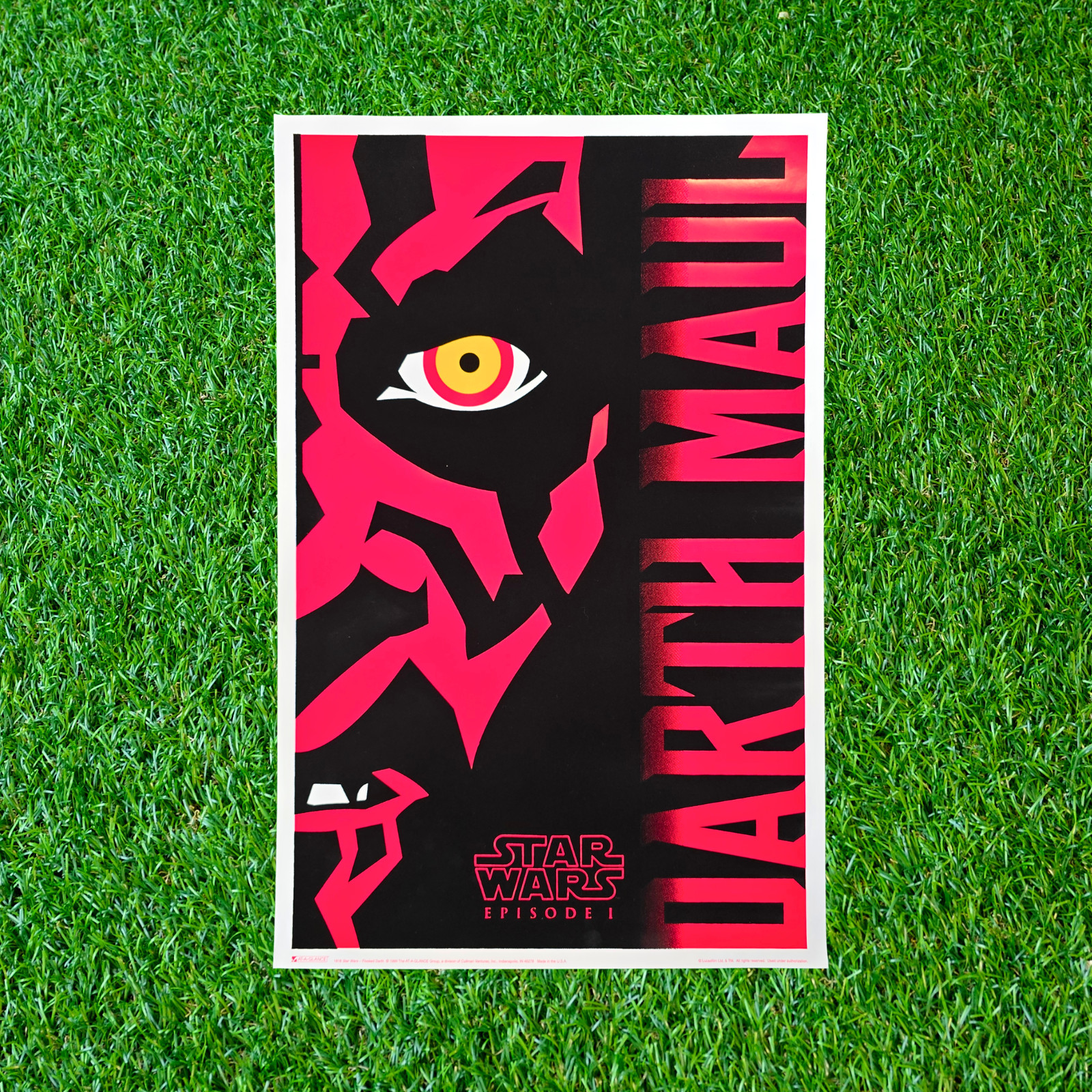 Darth Maul 1999 Star Wars Poster Flocked Black Light NOS #1818 Rare Darth Maul 1999 Star Wars Poster Flocked Black Light NOS #1818 Rare