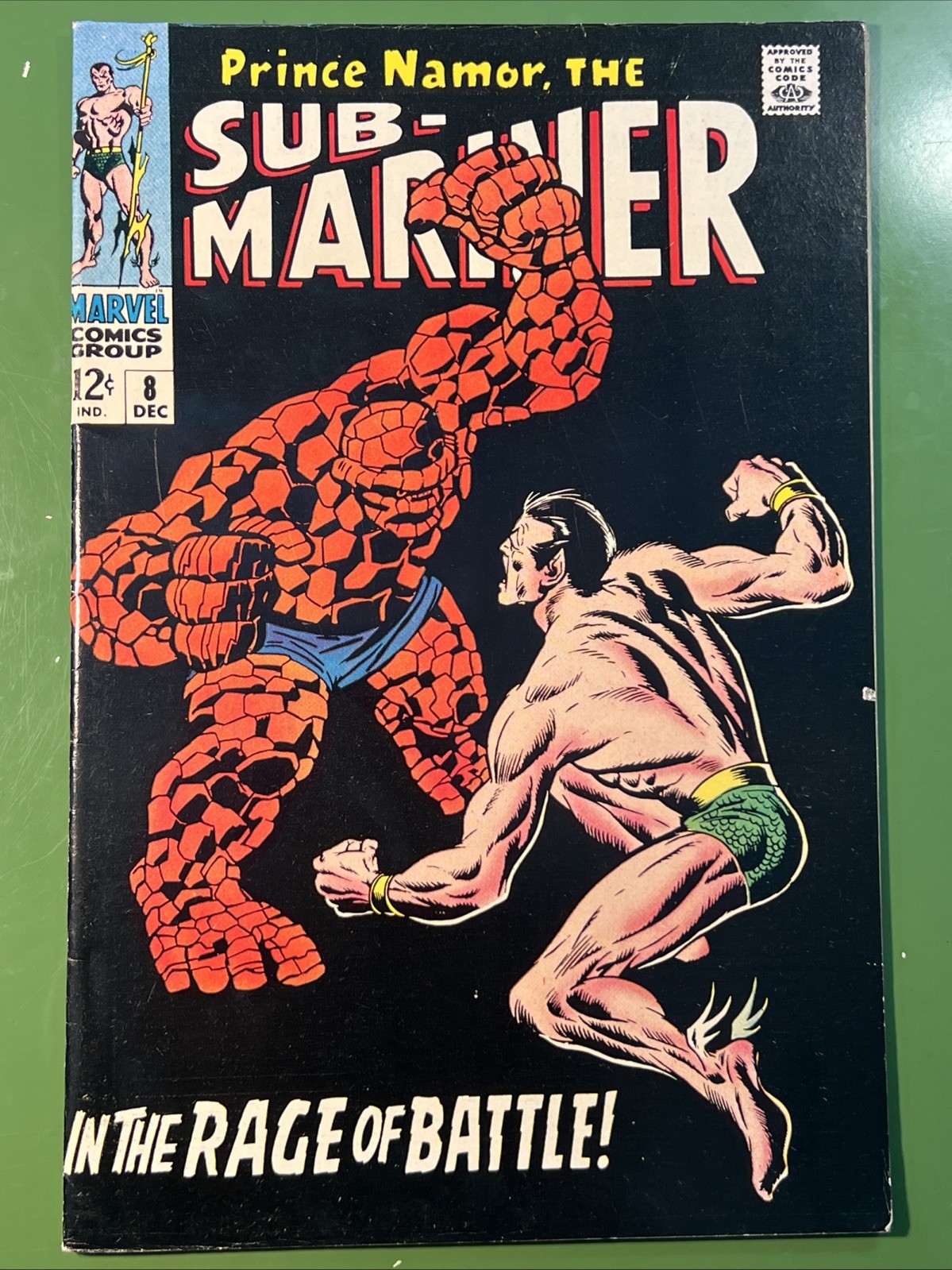 Sub-Mariner 8 1968 Marvel Comics F 6.0 Vs Thing Classic Cover Lady Dorma Sharp 