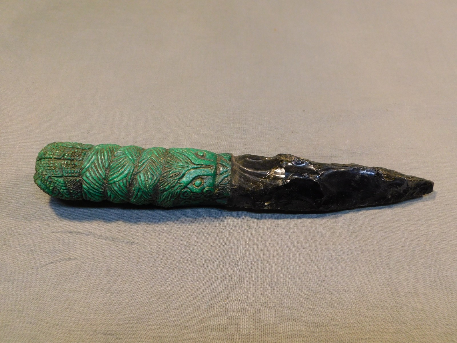 Aztec sacrificial obsidian knife