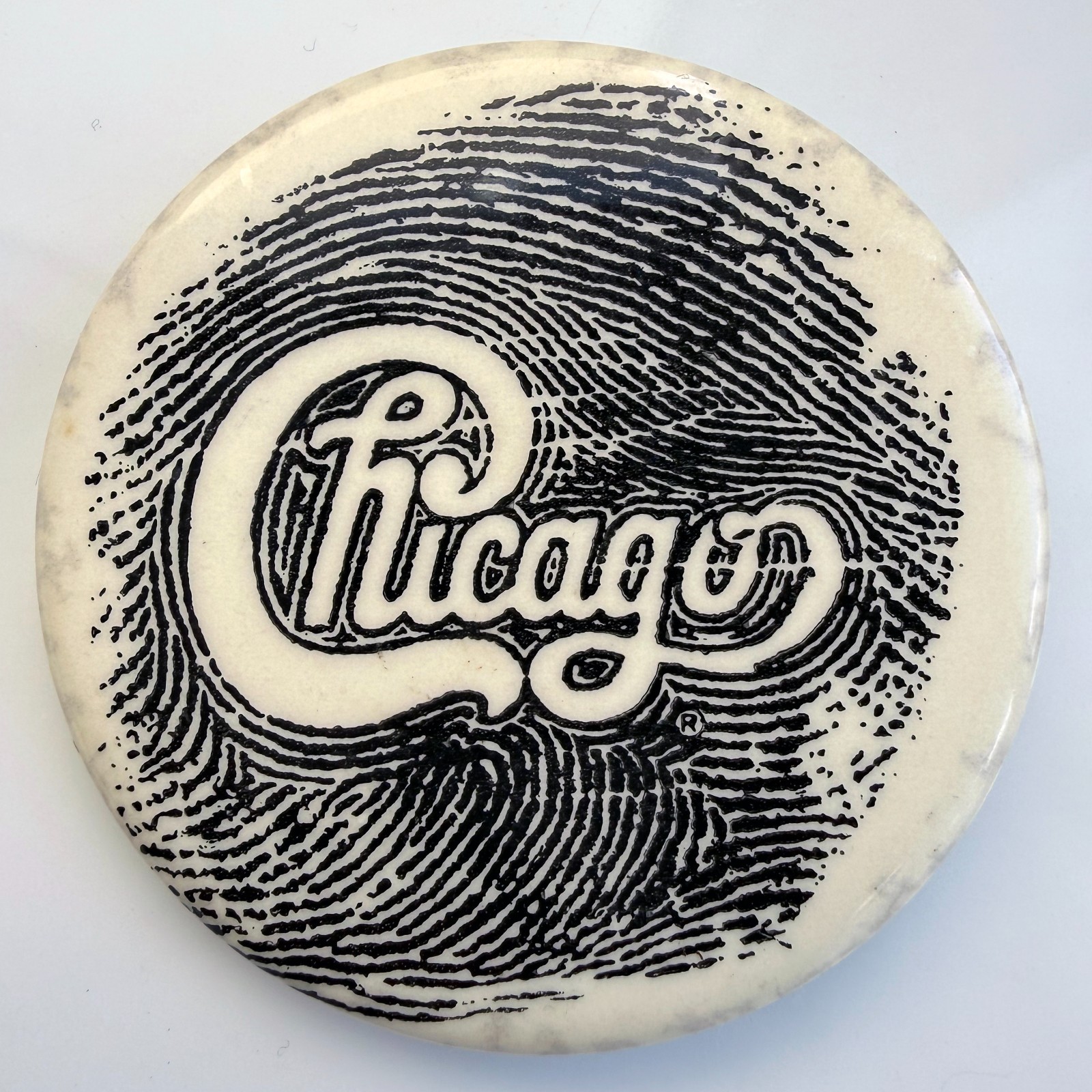 Vintage 1980 CHICAGO XIV pinback CBS promo button badge pin band Peter Cetera 14