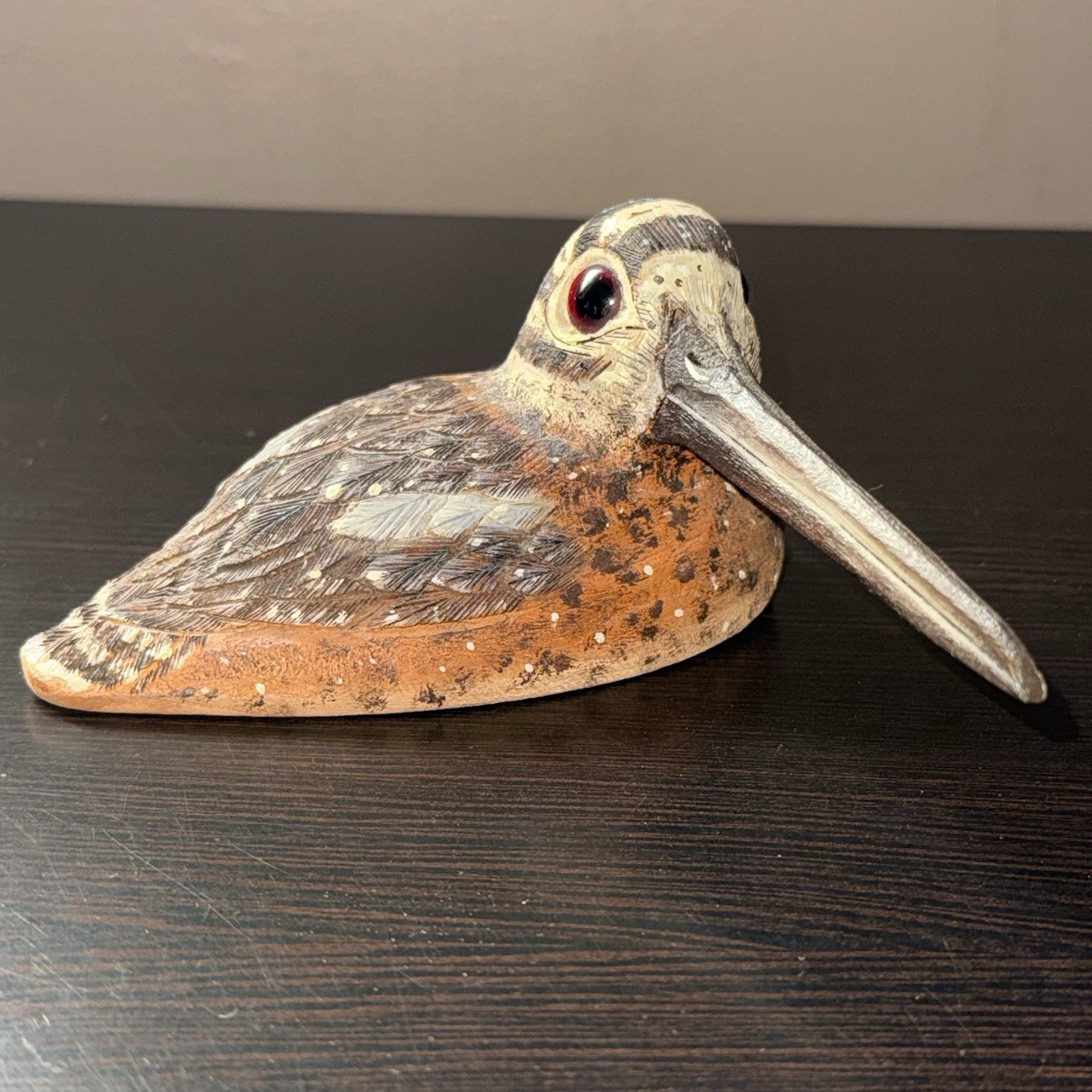 D & J Fuller Vintage Hand Carved Cedar Duck Woodcock Bird Sculpture 1991 #3803 D & J Fuller Vintage Hand Carved Cedar Duck Woodcock Bird Sculpture 1991 #3803