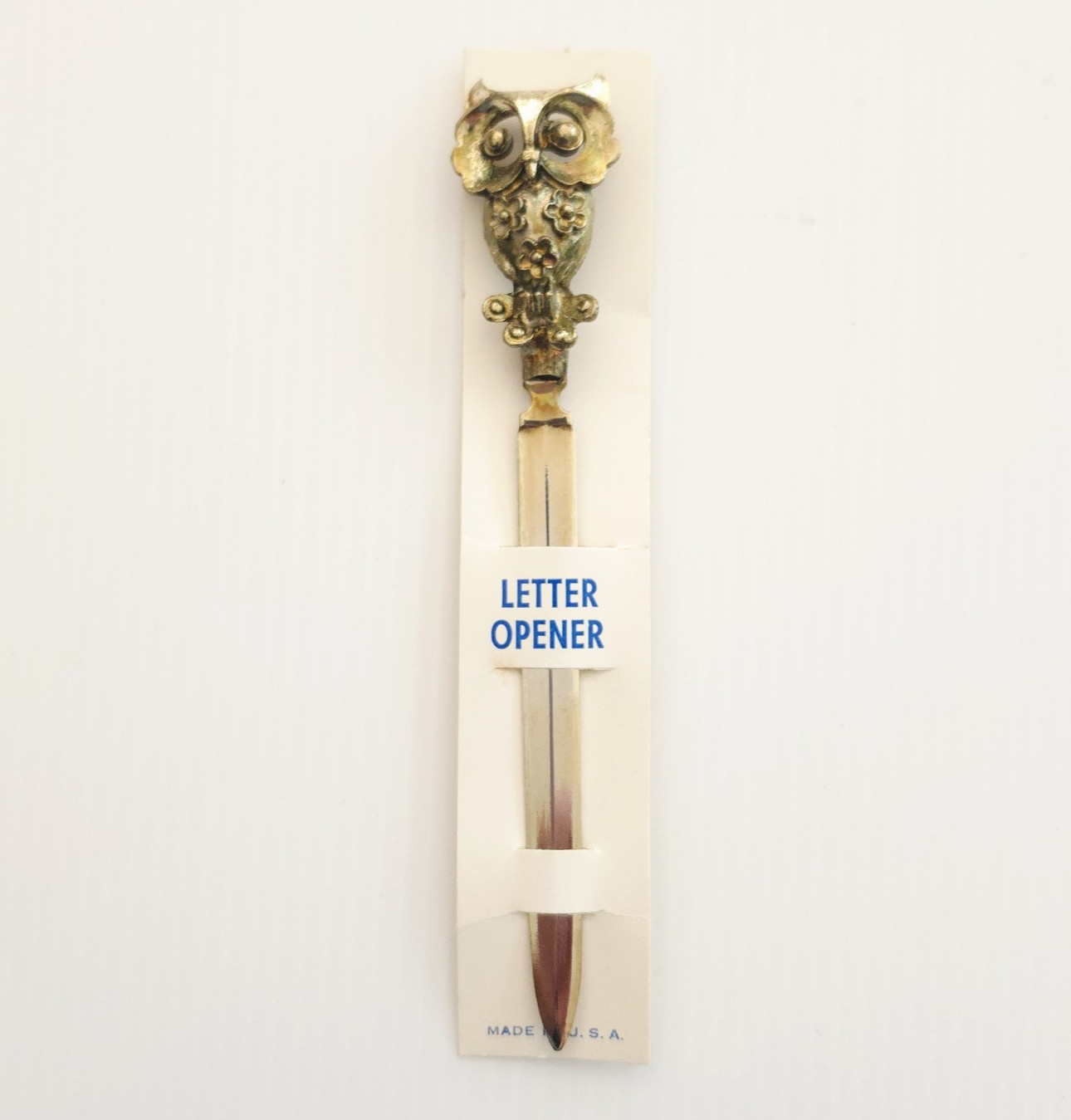 Vintage NOS Owl Letter Opener Desk Paper Knife Magic Wand