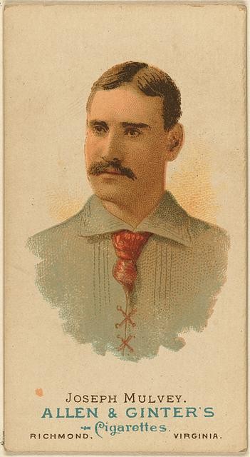 Photo:Philadelphia Joe Mulvey 1887 Baseball Portrait Quakers Third Baseman