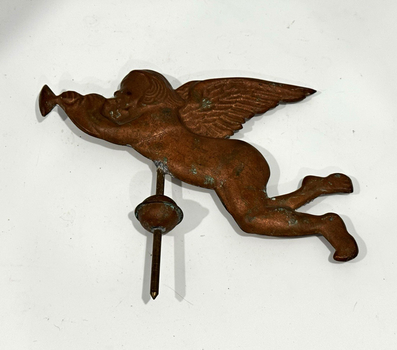 Vintage Copper Weathervane Cherub Angel