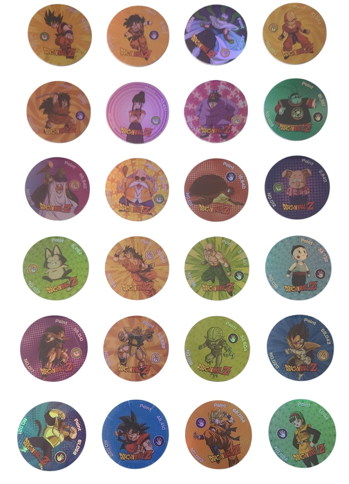 TAZOS DRAGON BALL Z BRILLIANT FOIL COMPLETE SET 120/120 CHINA FAN ART FLIPS POGS