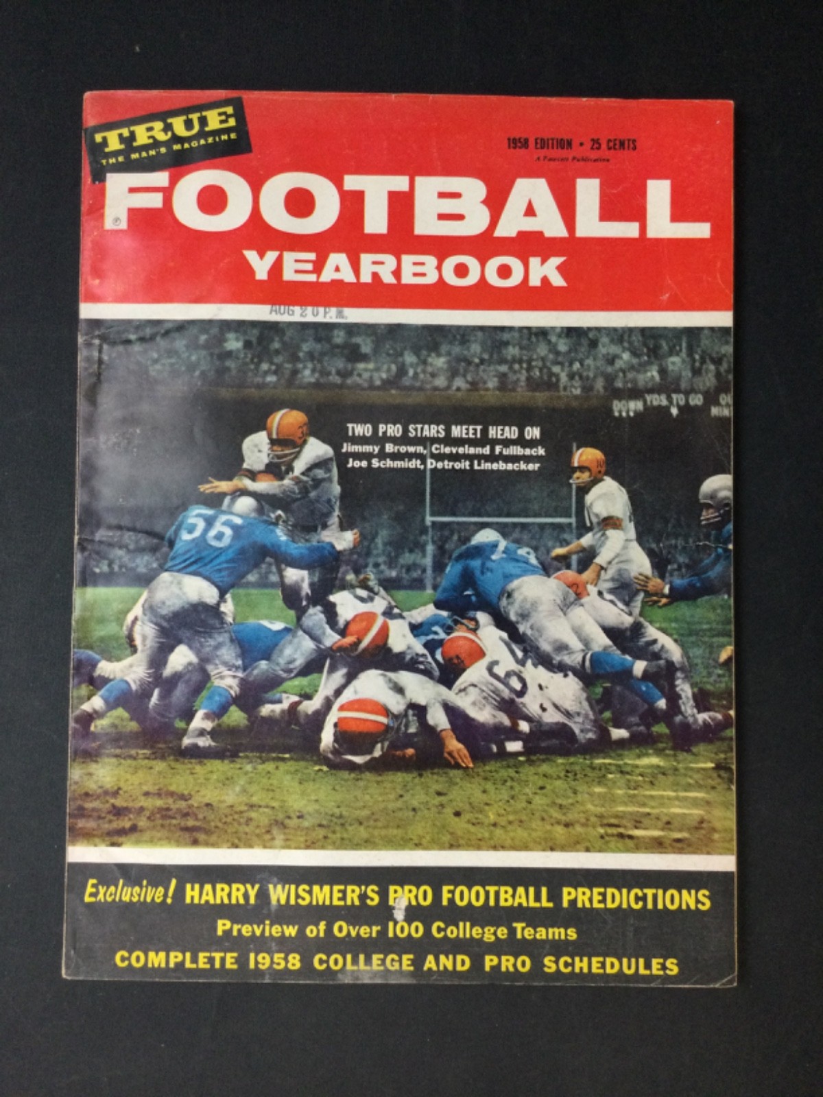 VTG 1958 -True the Man\'s Magazine Football Yearbook -Harry Whimser\'s Predictions