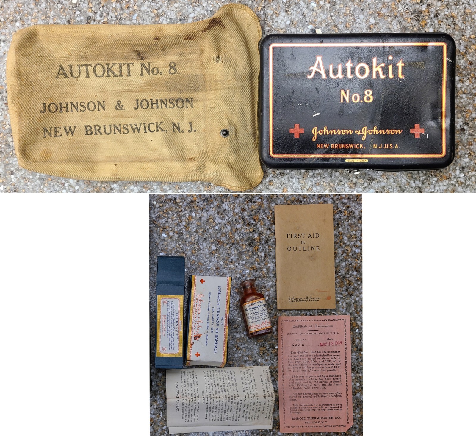 Vintage 1930s Autokit No. 8 Johnson & Johnson Travel Auto First Aid Kit