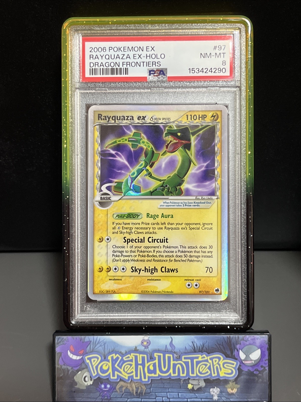 Pokemon Card Rayquaza ex Holo 97/101 Delta Species EX Dragon Frontiers PSA 8