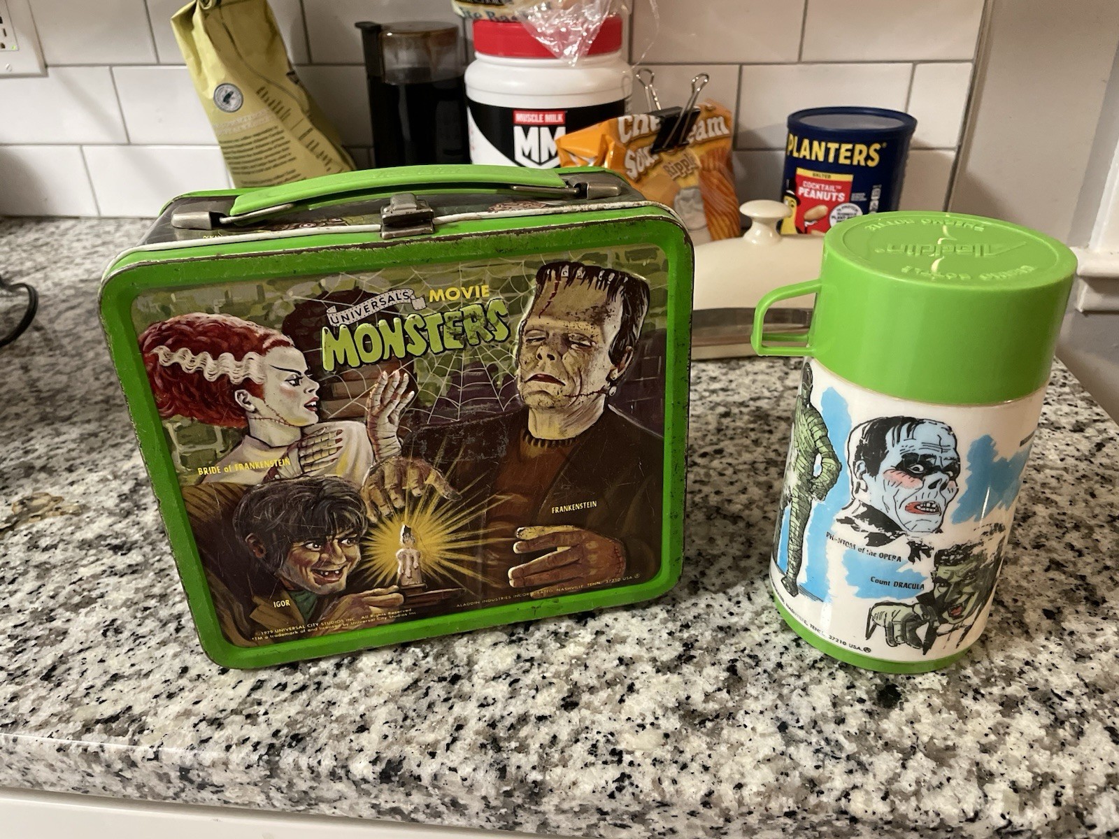 Vintage 1979 Universal Monsters Lunchbox With Thermos