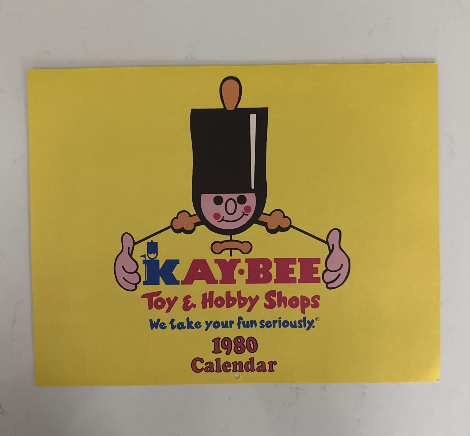 Vintage Kay-Bee Toy and Hobby Shops 1980 Calendar We Take Your Fun Seriously