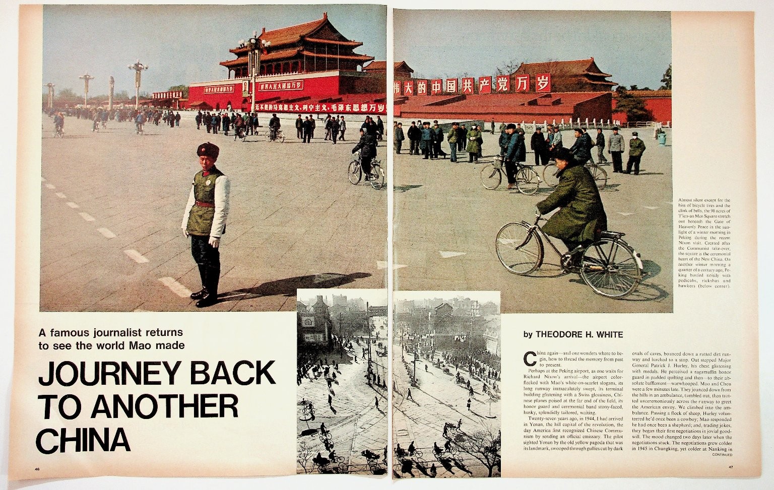1970s China JOURNEY BACK Magazine Article Tiananmen Square Theodore H. White 1970s China JOURNEY BACK Magazine Article Tiananmen Square Theodore H. White