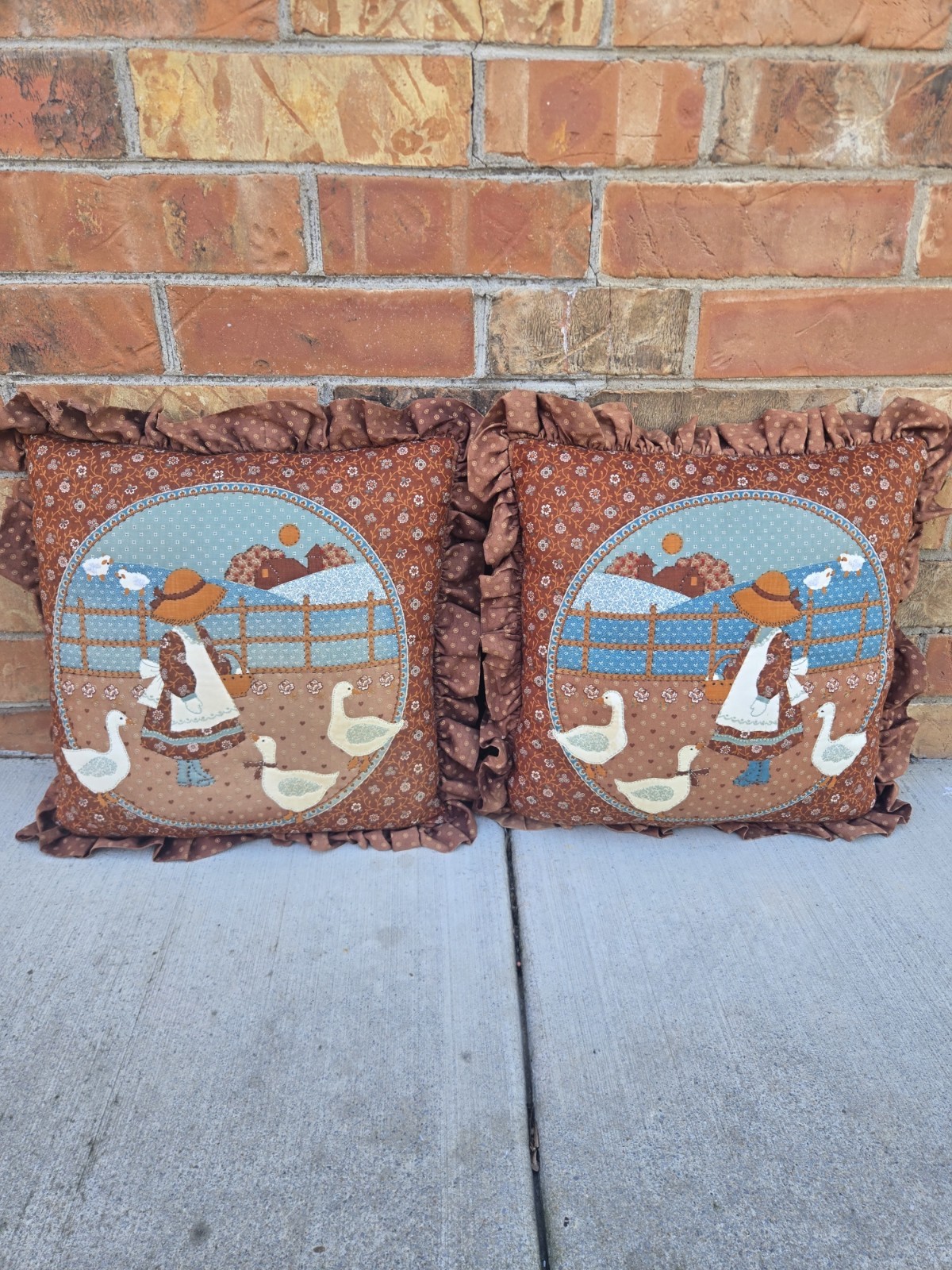 Vtg Sunbonnet Sue Goose Accent Pillow A Few Stains GUC CottageCore Duck Vtg Sunbonnet Sue Goose Accent Pillow A Few Stains GUC CottageCore Duck