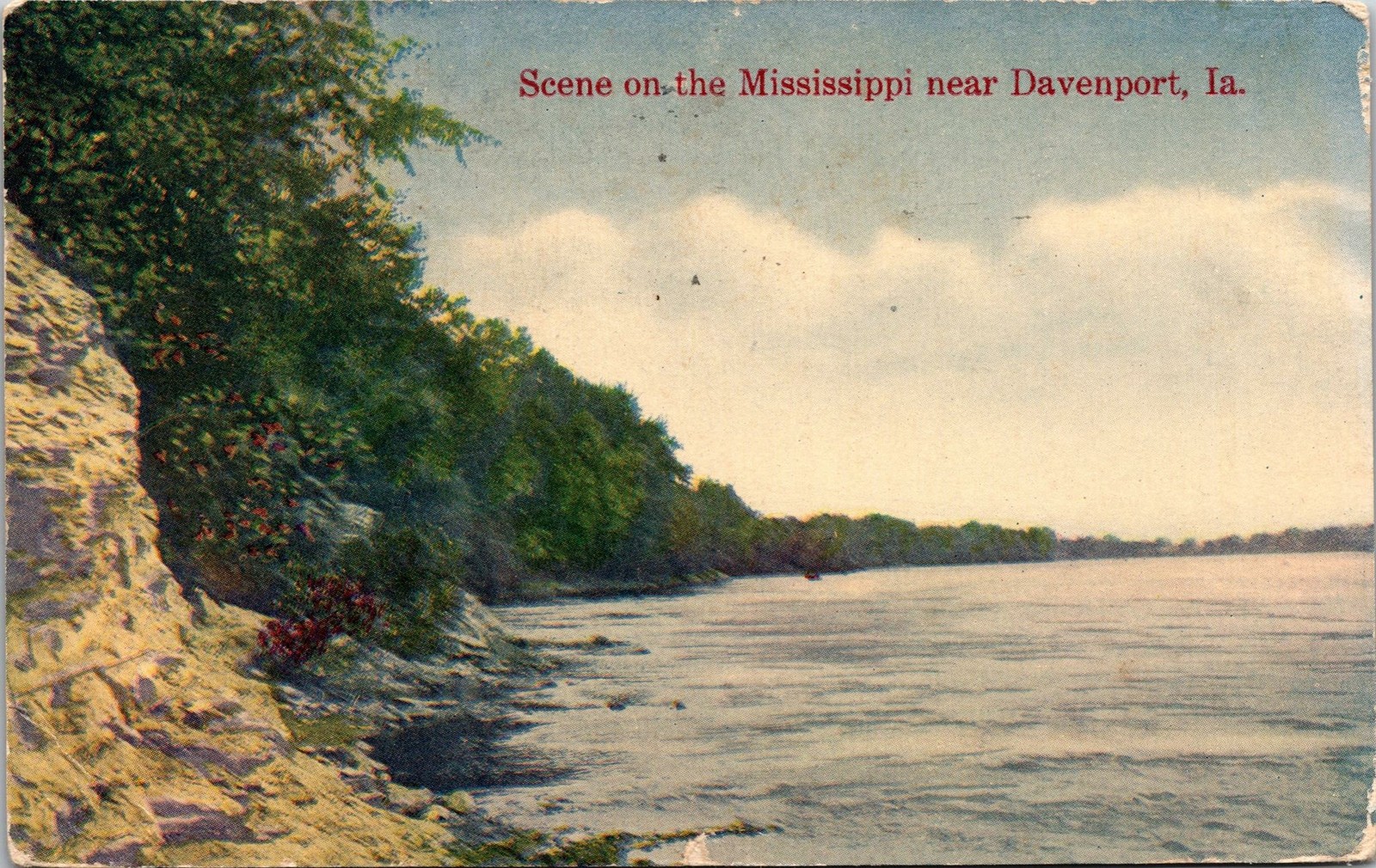 Davenport IA Scene on the Mississippi near D. Postcard used 1913