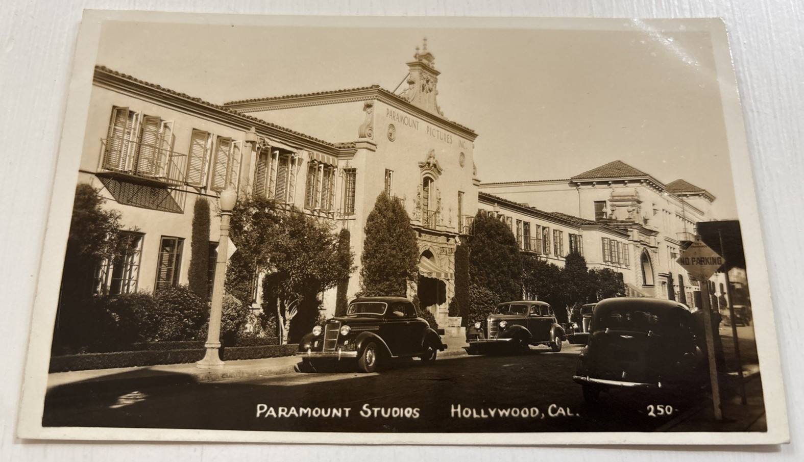 RPPC Paramount Studios Pictures Hollywood California Street View Cars Postcard