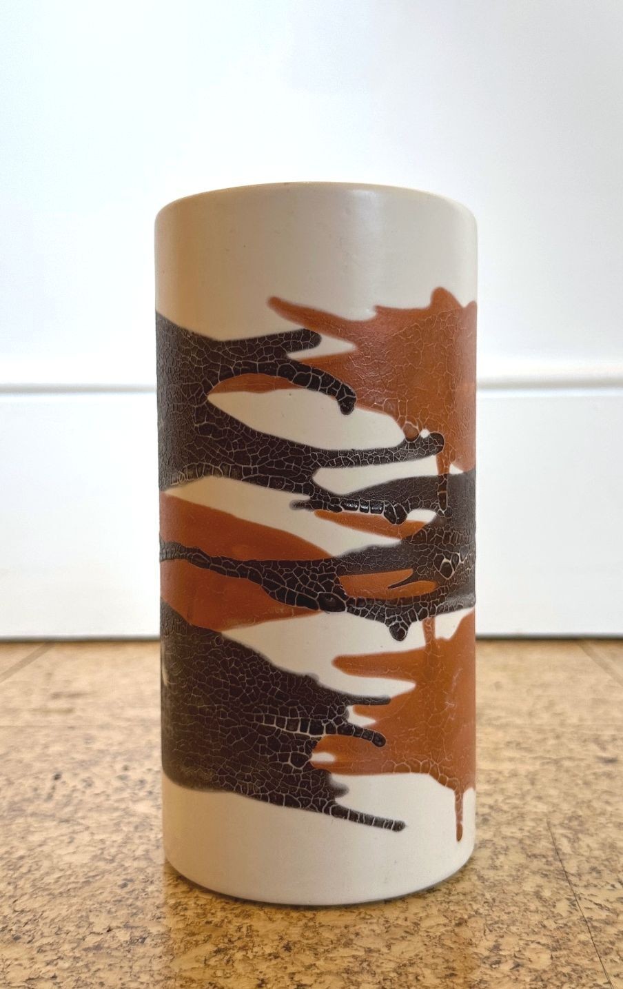Royal Haeger MCM Cylinder Vase Earth Wrap Lava Crackle Glaze 7 Royal Haeger MCM Cylinder Vase Earth Wrap Lava Crackle Glaze 7