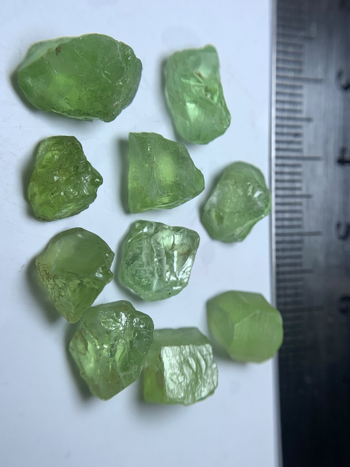11g Natural Peridot Rough Lot Apple Green Facet Grade Suppat Valley Pakistan