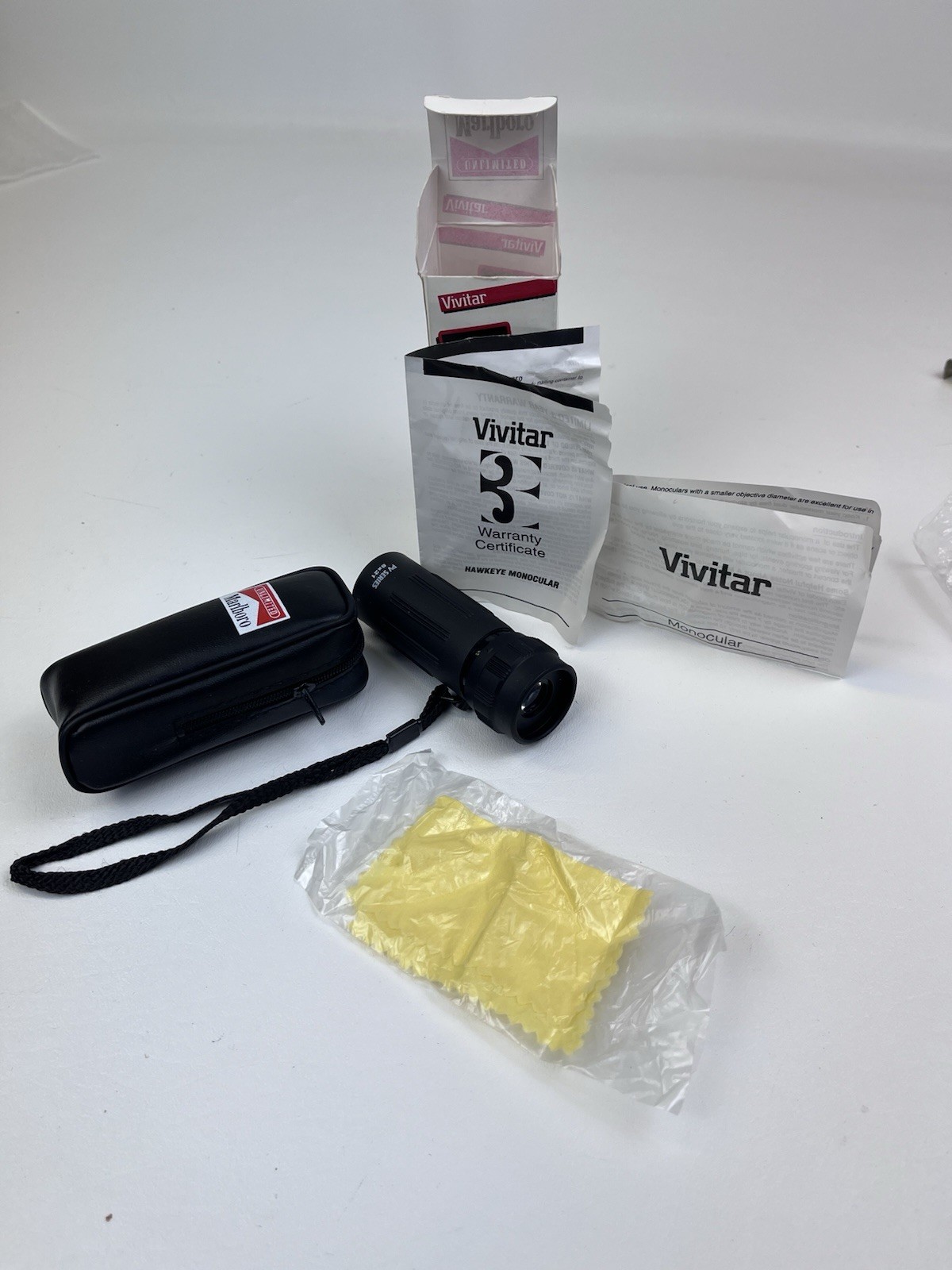 Vintage 1995 Marlboro Vivitar 8 X 21 Monocular w/box, manual, & cloth Vintage 1995 Marlboro Vivitar 8 X 21 Monocular w/box, manual, & cloth