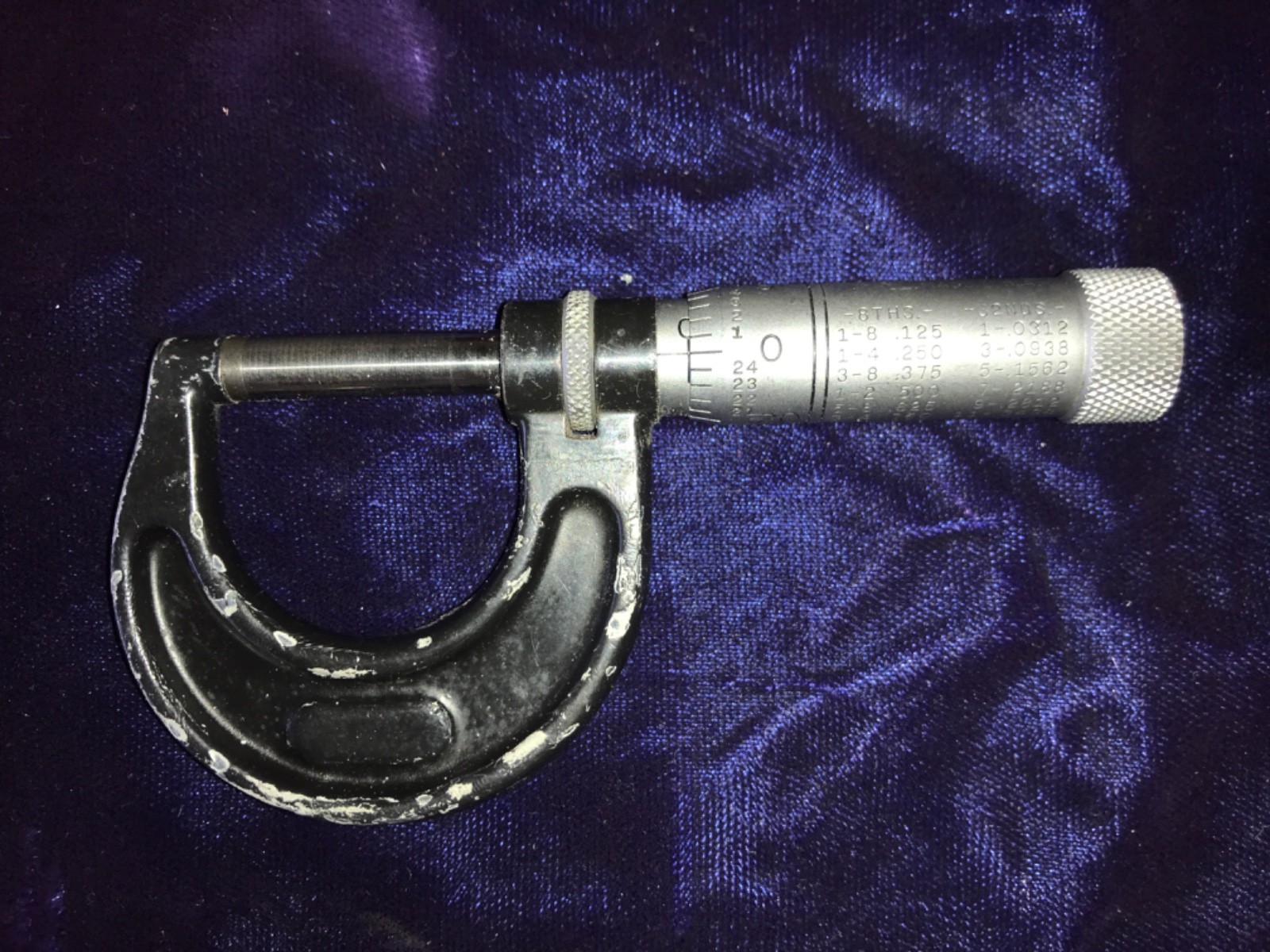 Vintage Starrett No. 436-1 Inch Outside Micrometer Machinist Tool U.S.A.