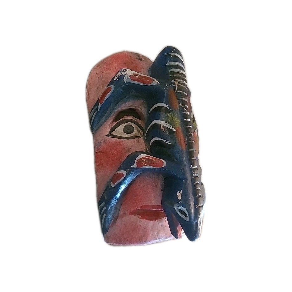 Vintage Guerrero  Mexico NAHUA Wodd Folk Art Mask