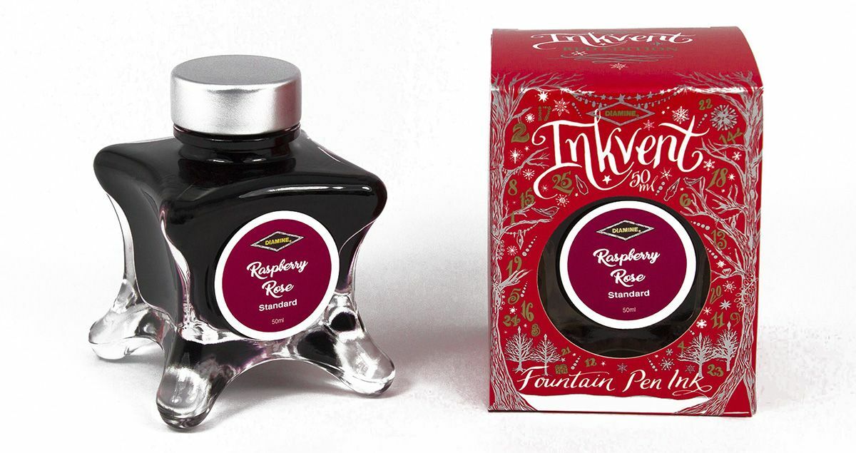 Diamine Inkvent Red Edition Standard Bottled Ink in Raspberry Rose - 50 mL - NEW