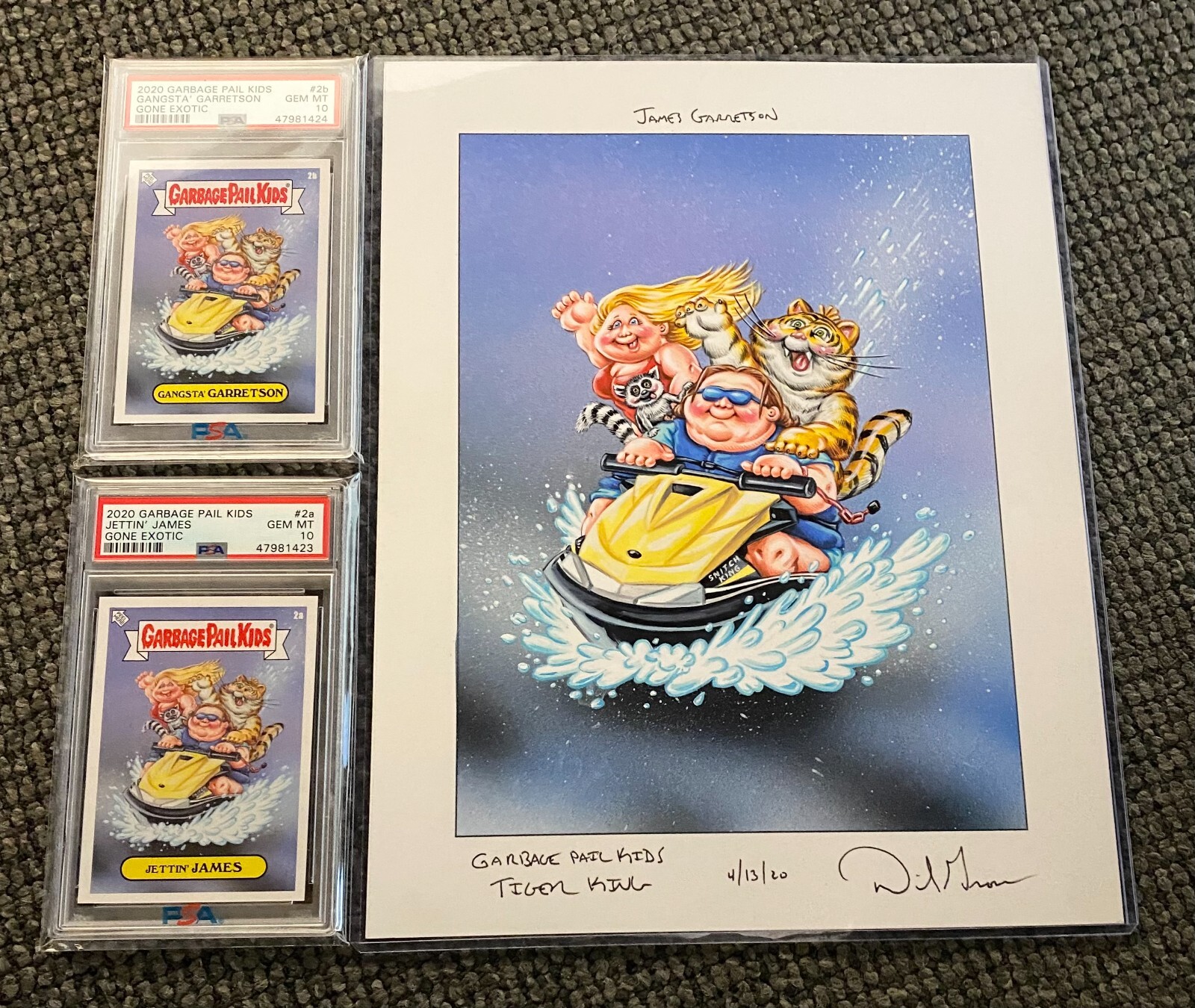 1/1 GPK Tiger King Original Final Card ART 2020 Garbage Pail Kids W/COA & Slabs 1/1 GPK Tiger King Original Final Card ART 2020 Garbage Pail Kids W/COA & Slabs