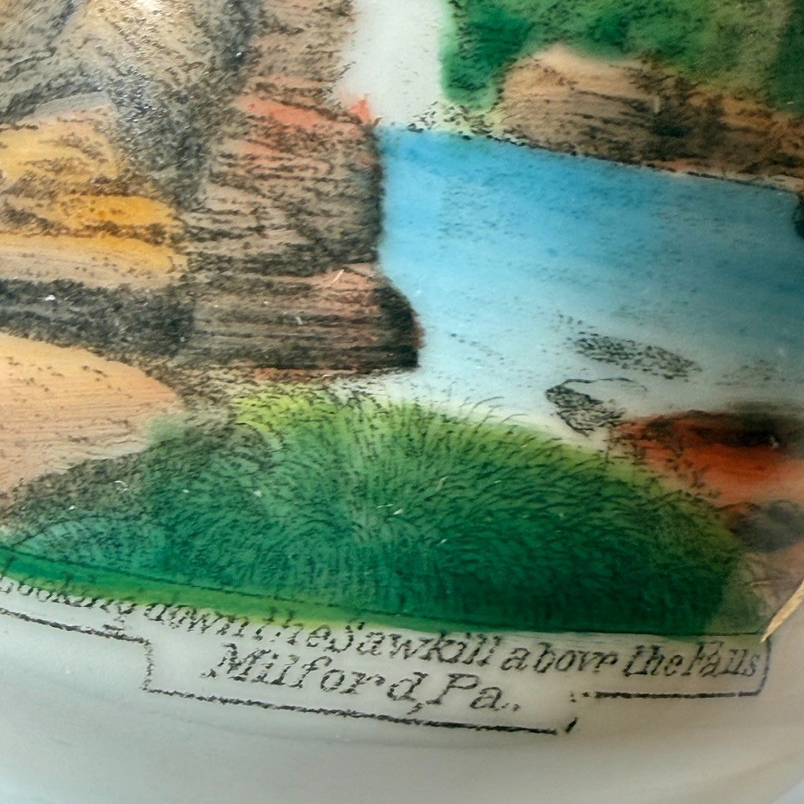 MILFORD PA Pennsylvania Antique CHINA Souvenir TRINKET VASE MILFORD PA Pennsylvania Antique CHINA Souvenir TRINKET VASE