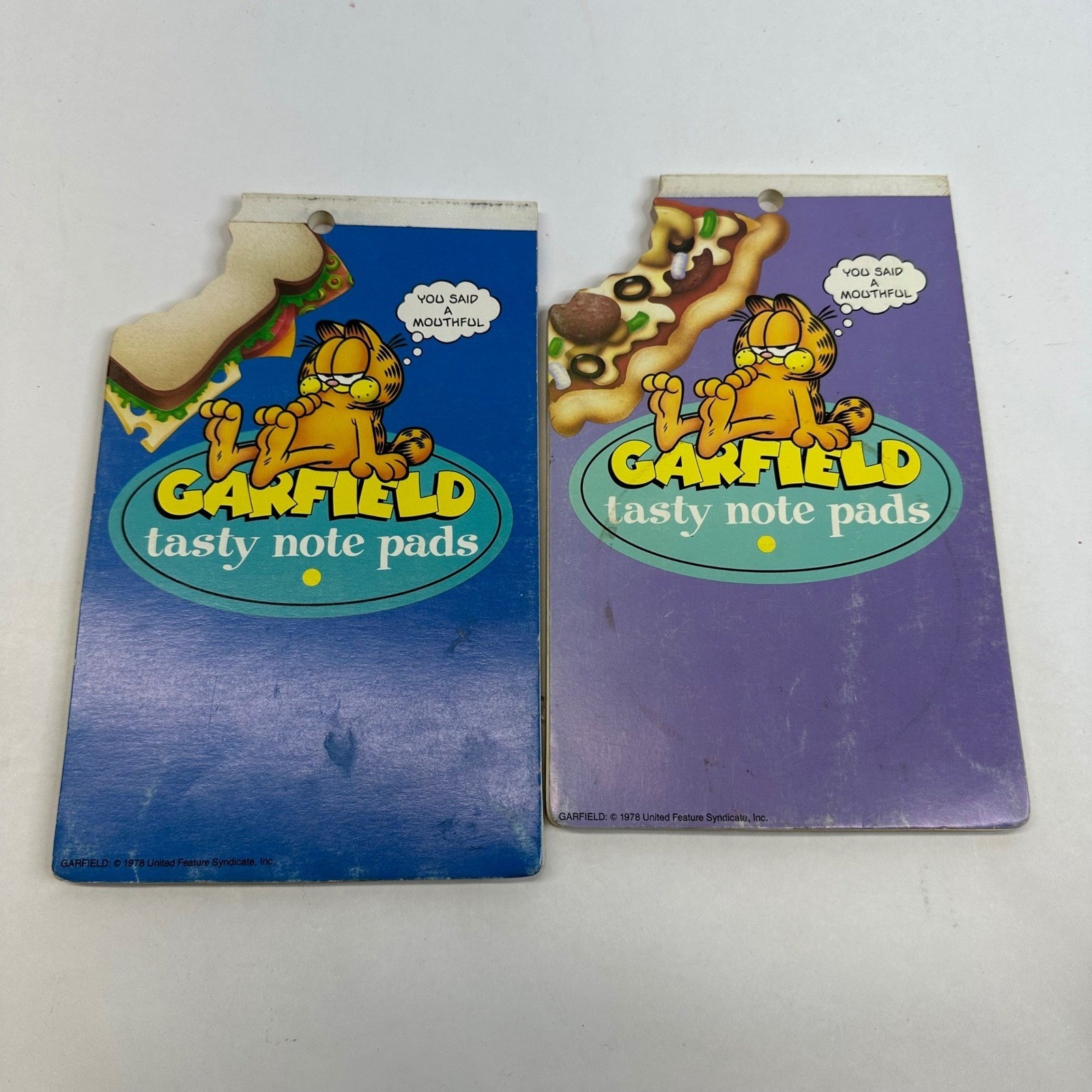 Vintage 1978 Mead Garfield Tasty Note Pads Set of 2 Retro Stationery 5x8 Unused