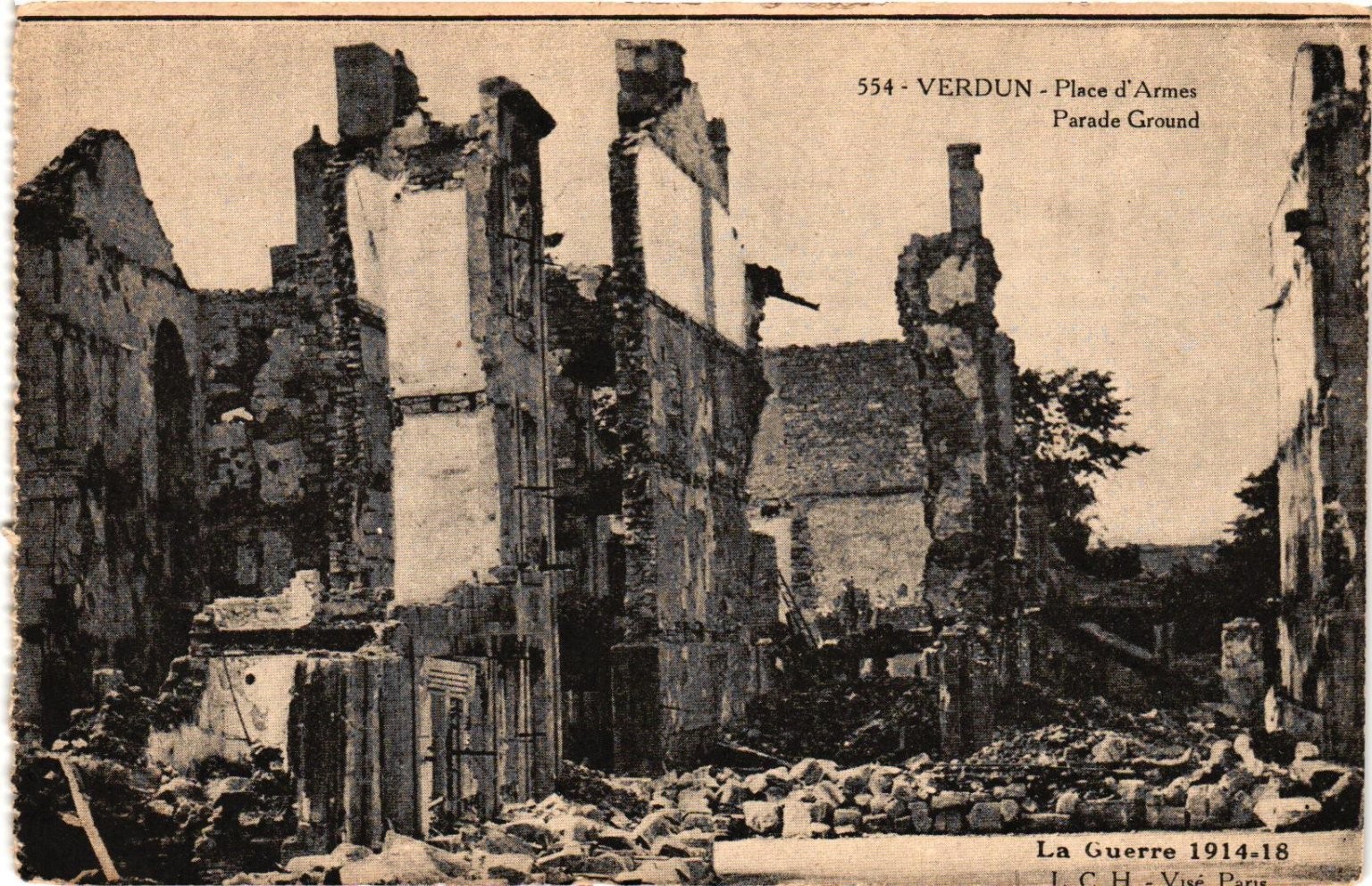 WWI Verdun France Ruins Place d\'Armes 1919 RPPC Postcard War Devastation WWI Verdun France Ruins Place d\'Armes 1919 RPPC Postcard War Devastation
