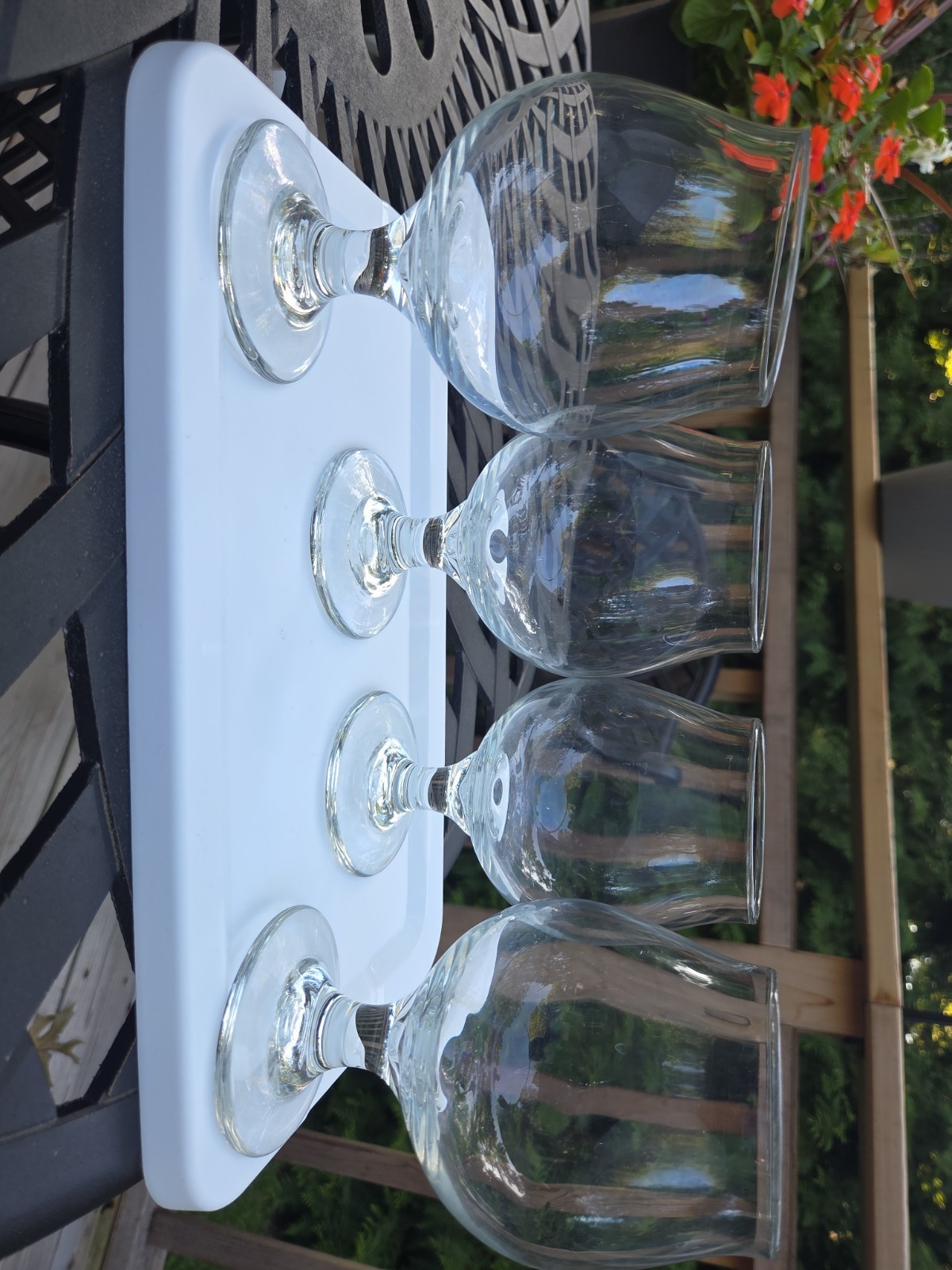 Vintage Brandy Cognac Snifter Glass Set of 4 Clear Stemmed 3½