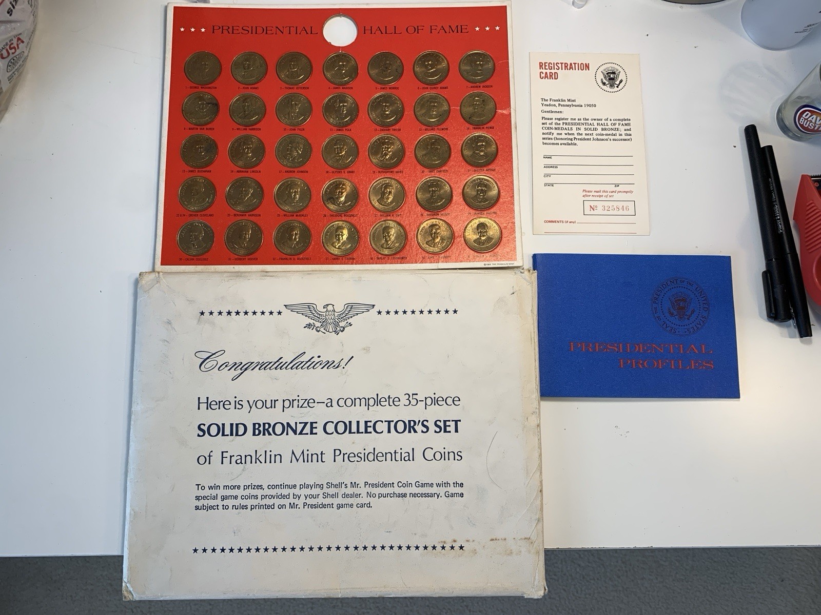 1968 Franklin Mint Presidential Hall Of Fame Complete Set w/OGP