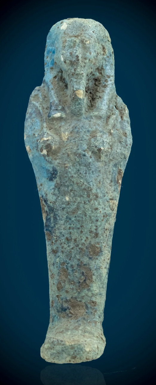 Ancient Egyptian Rare Ushabti Antique Faience Blue Funerary Artifact Figure BC