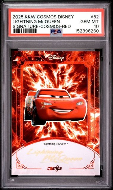 2025 Kakawow Disney #52 Lightning McQueen Signature Cosmos Red /75 PSA 10 🔴 ⚡ 2025 Kakawow Disney #52 Lightning McQueen Signature Cosmos Red /75 PSA 10 🔴 ⚡