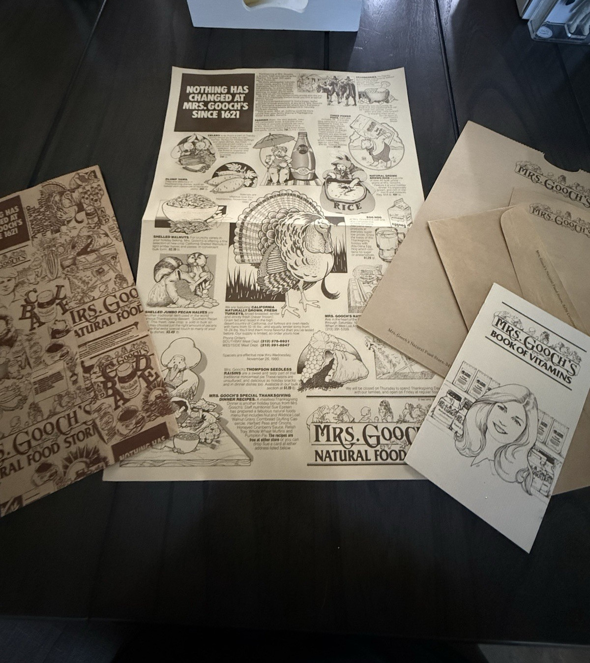 Vintage 1980 Mrs Gooch's Natural Food Store Thanksgiving Advertisement Memorabi