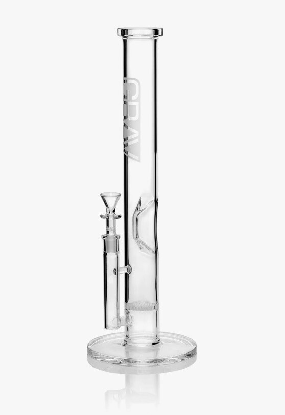 GRAV® LARGE 16” TALL, CLEAR STRAIGHT BASE W/ DISC WATER PIPE, Authorized Dealer GRAV® LARGE 16” TALL, CLEAR STRAIGHT BASE W/ DISC WATER PIPE, Authorized Dealer