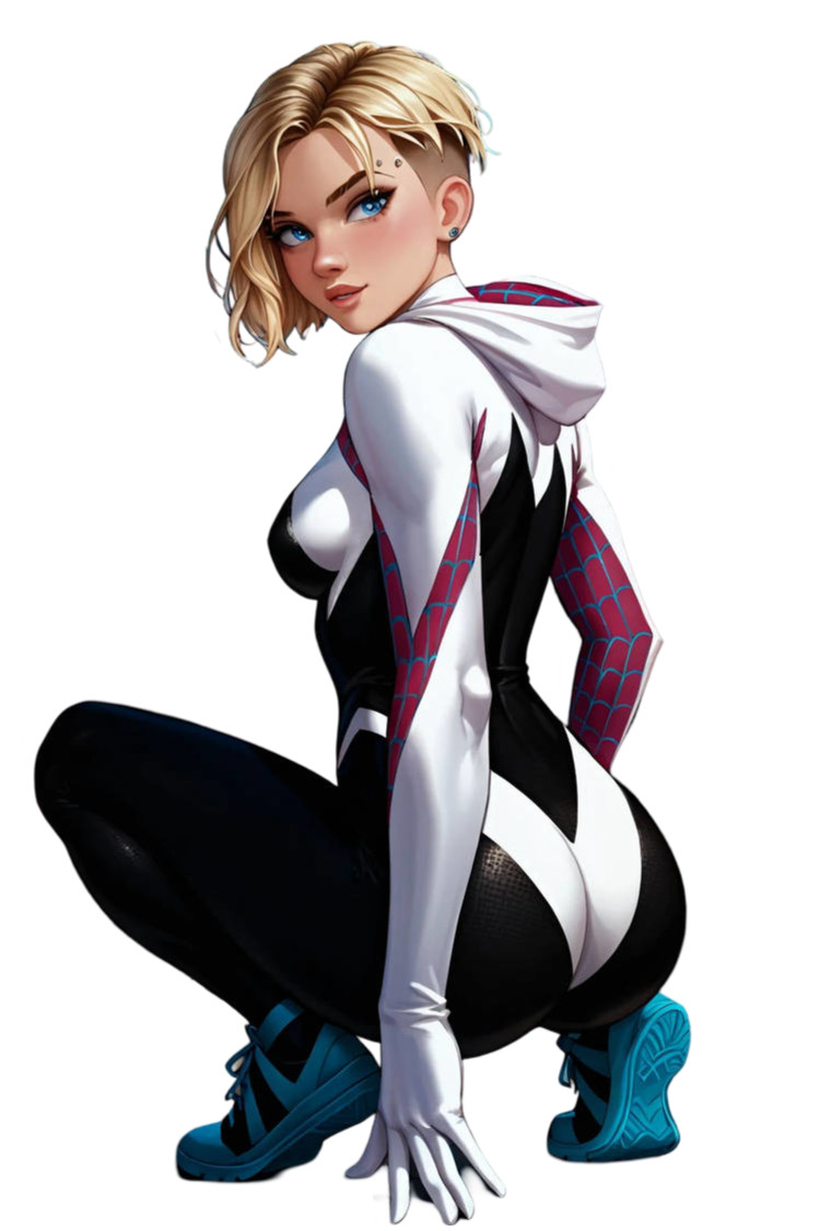 Spider Gwen Stacy Spider-Verse Waifu Weatherproof Anime Sticker 6\ Spider Gwen Stacy Spider-Verse Waifu Weatherproof Anime Sticker 6\