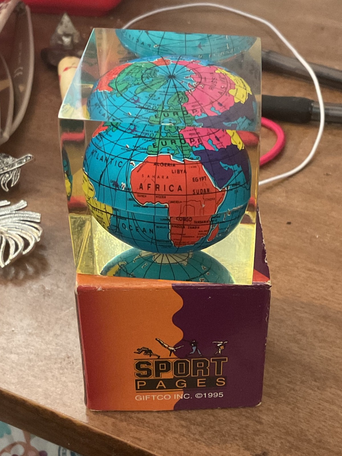 1995 Giftco Acrylic Globe Paperweight 2 1995 Giftco Acrylic Globe Paperweight 2