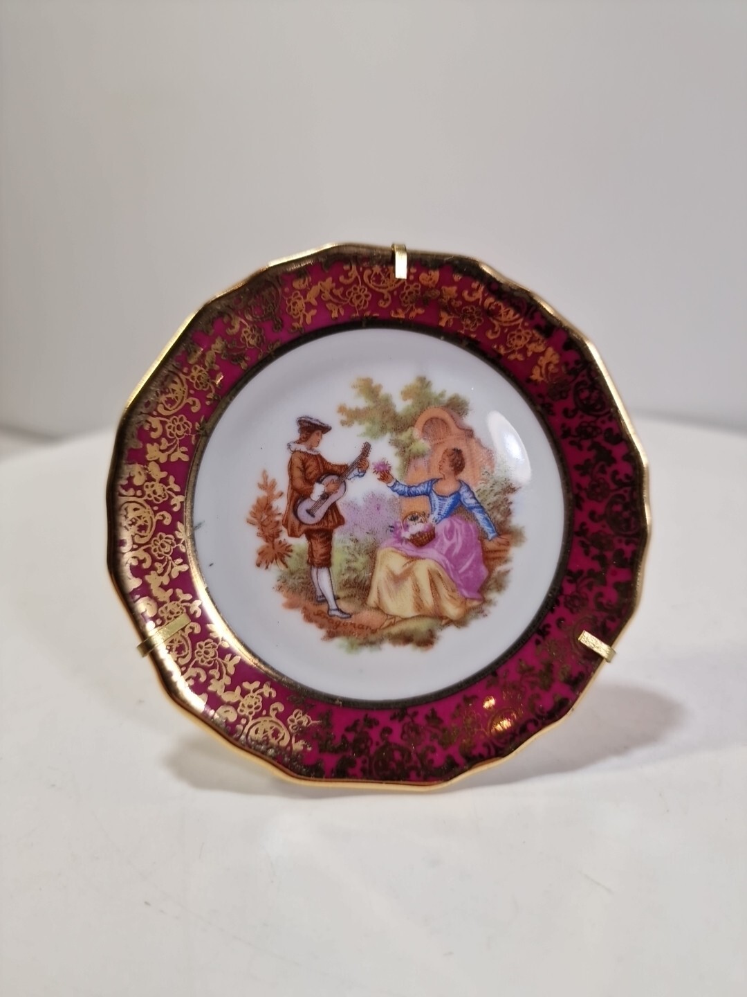 VTG Limoges France Fragonard Decorative Plate 3.25\